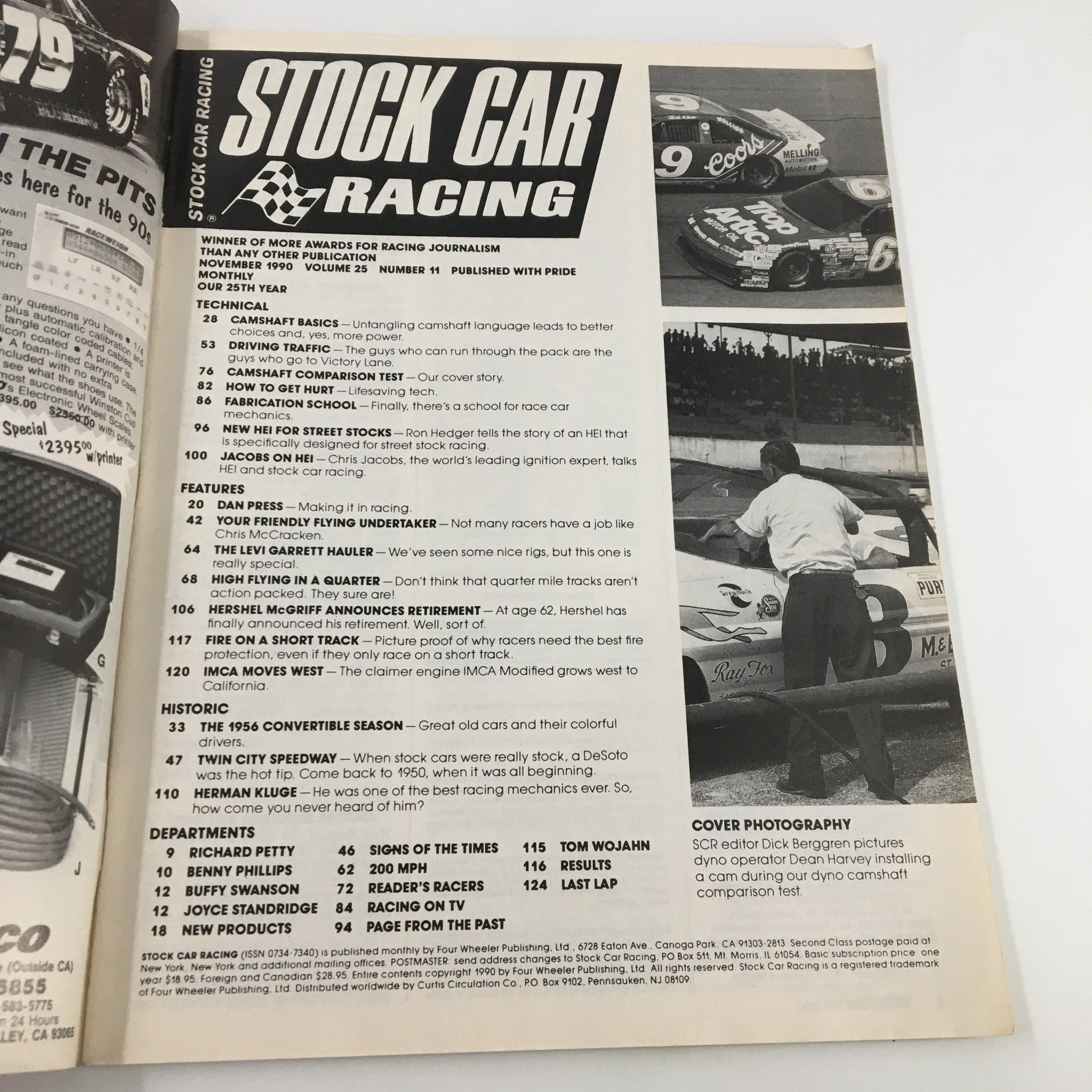 Stock Car Racing Magazine November 1990 Dyno Operator Dean Harvey No Label