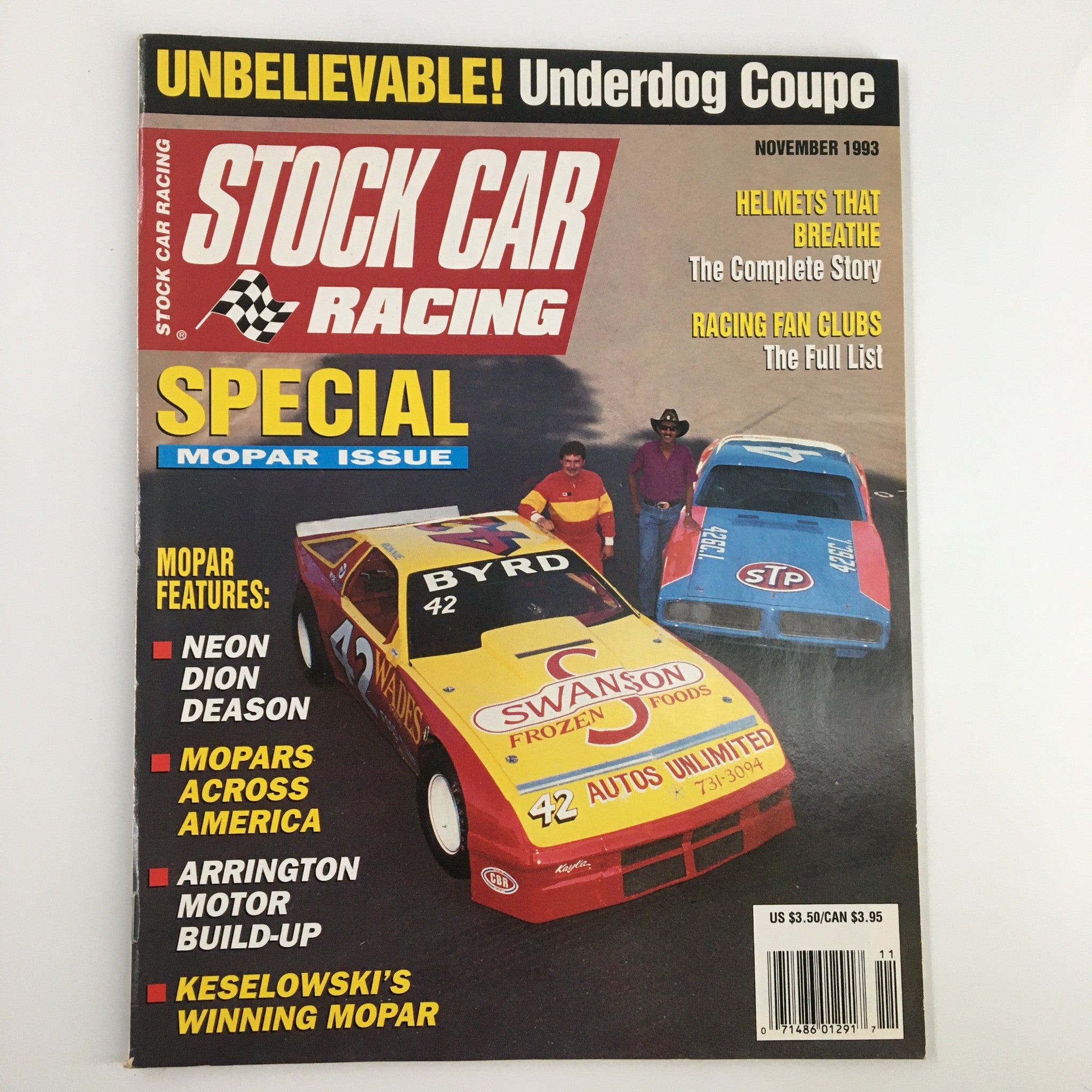 Stock Car Racing Magazine November 1993 David Allio Mopar Performance No Label