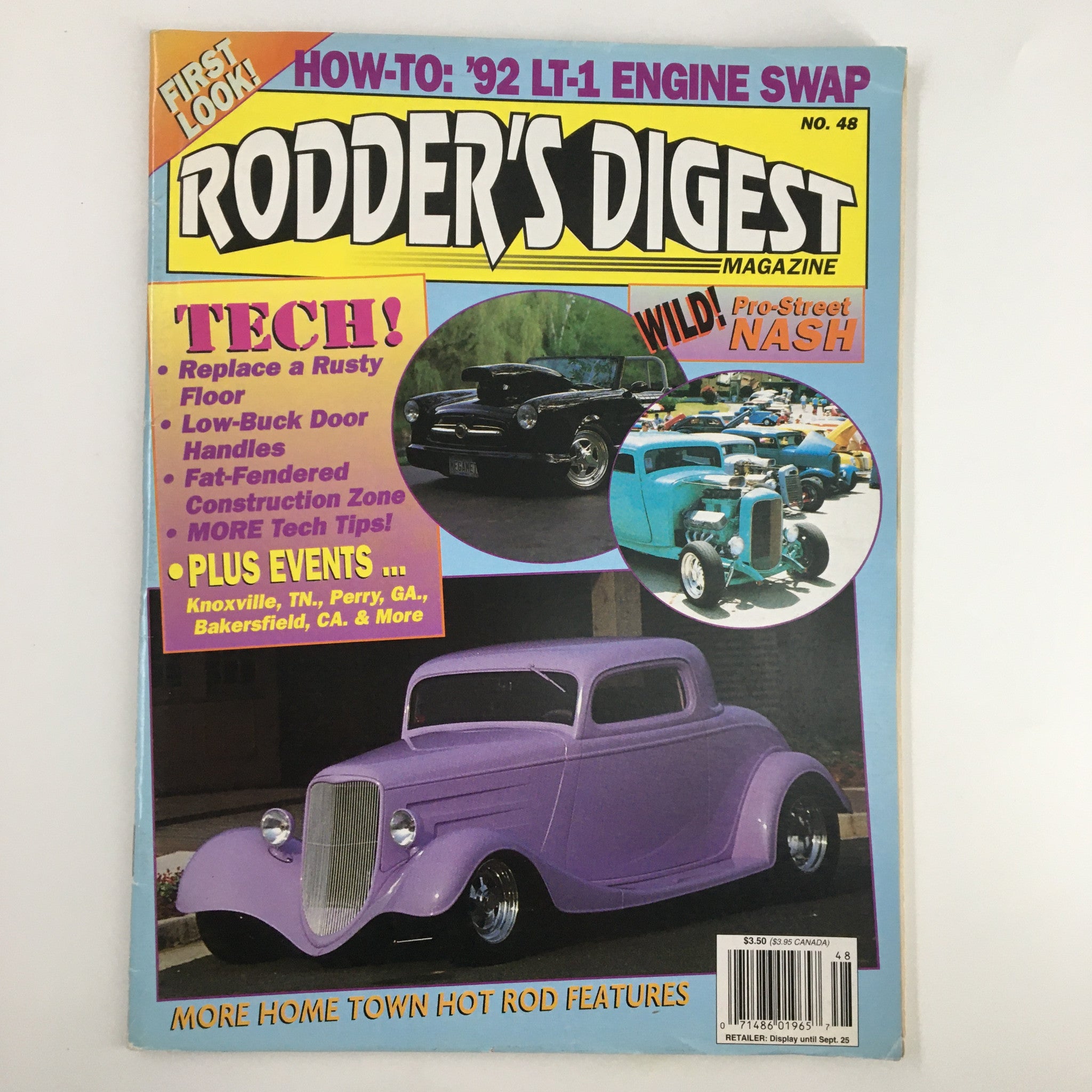 Rodder's Digest Magazine August 1992 Fat-Fendered Construction Zone No Label