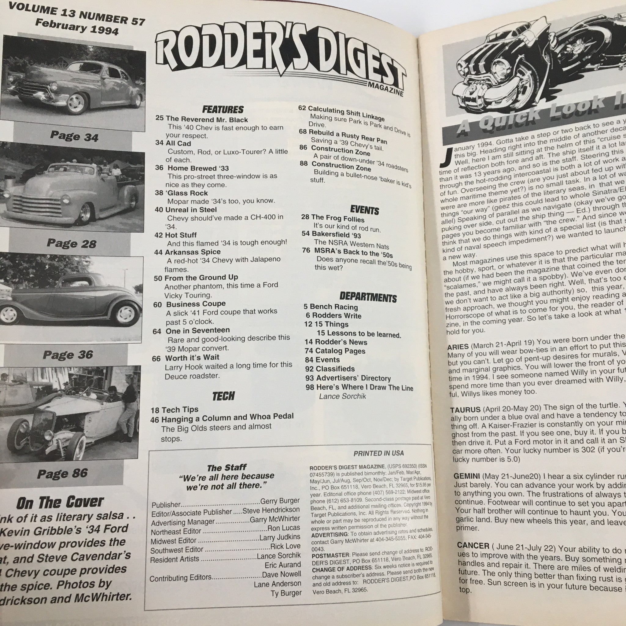 Rodder's Digest Magazine February 1994 MSRA's Back To The 50's Follies No Label