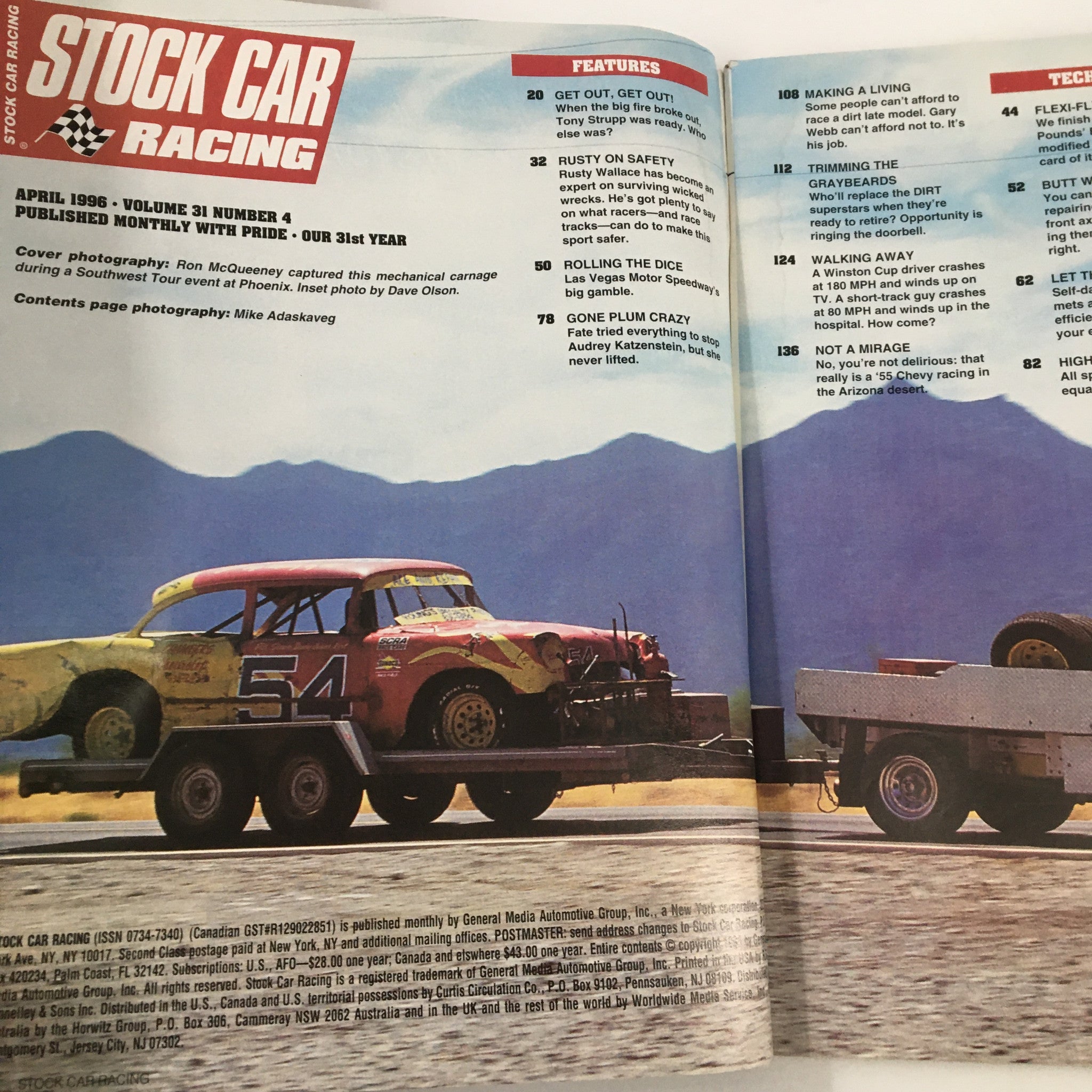 Stock Car Racing Magazine April 1996 Mechanical Carnage Southwest Tour Phoenix