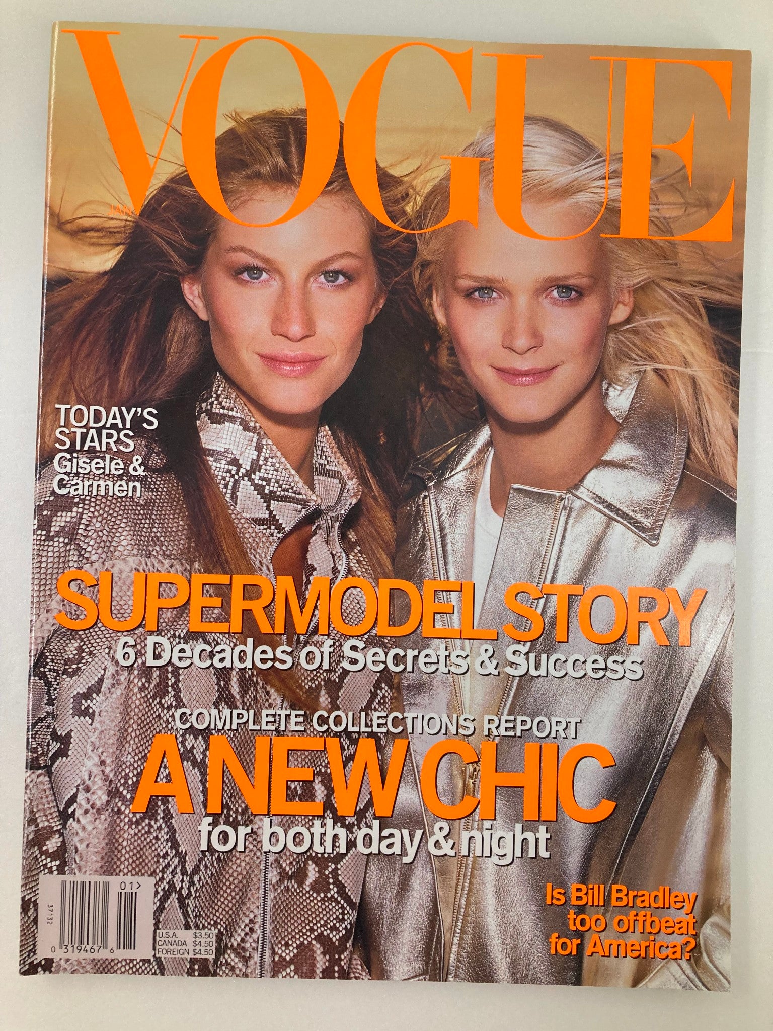 Vogue Magazine January 2000 Gisele Bündchen and Carmen Kass No Label