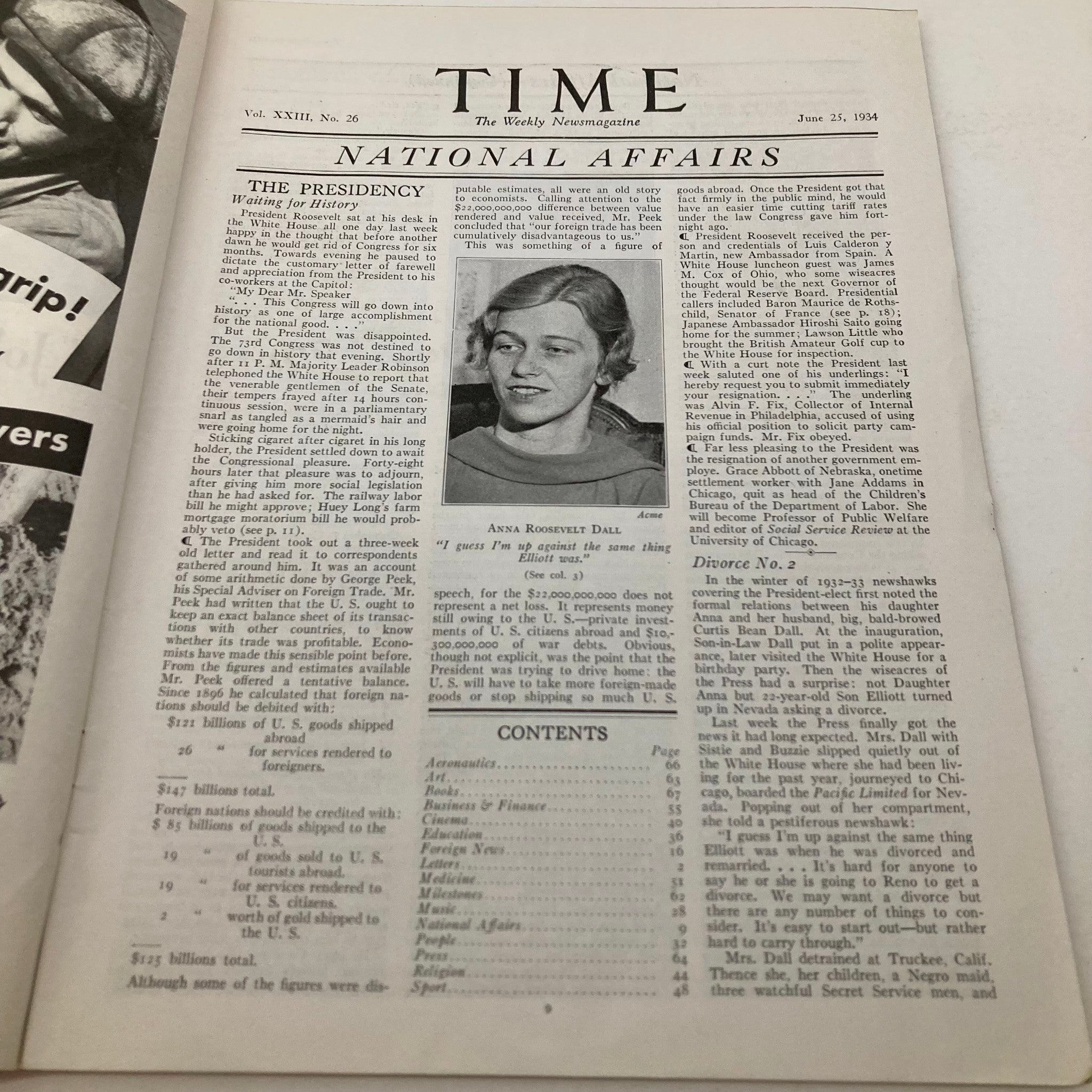 VTG Time Magazine June 25 1934 Vol 23 No. 26 Rexford Guy Tugwell