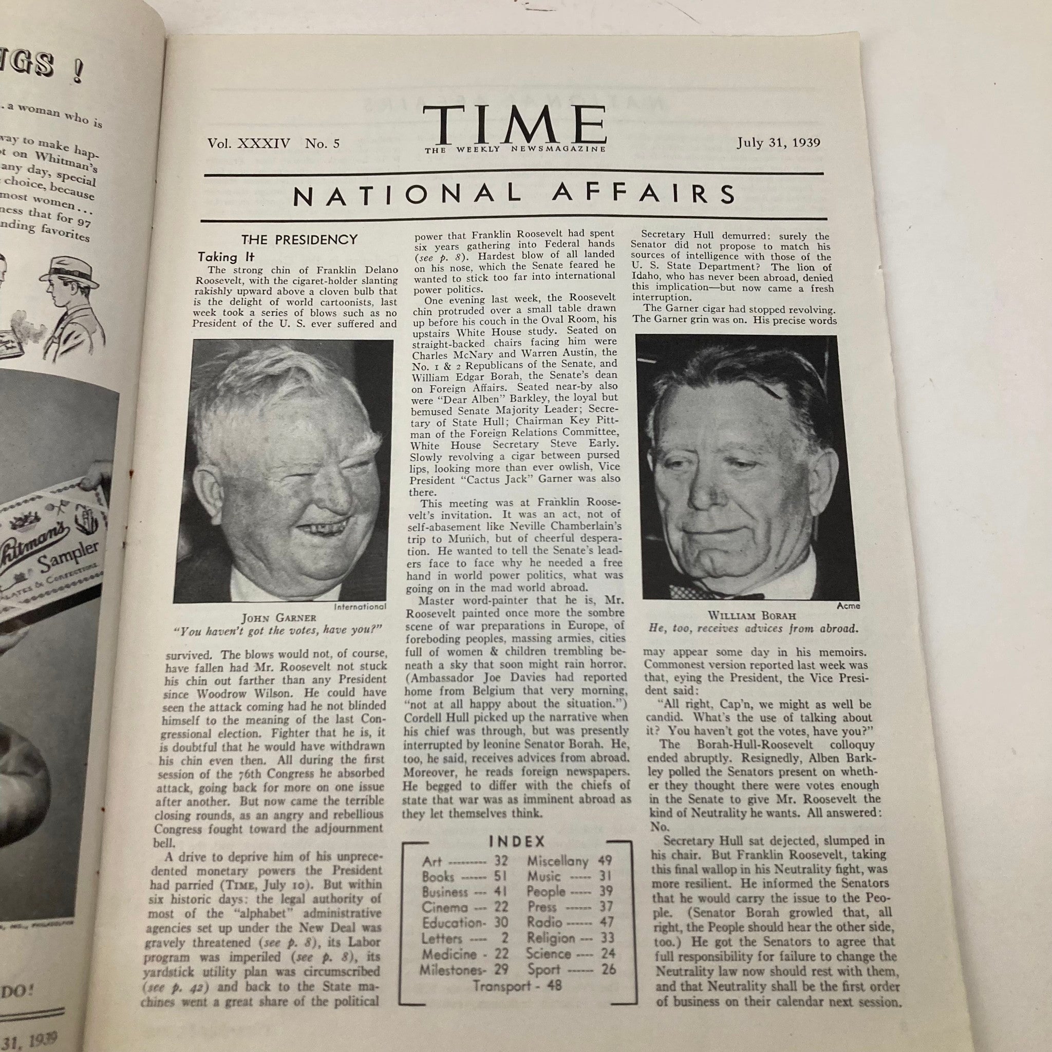 VTG Time Magazine July 31 1939 Vol 34 No. 5 Republican Lawyer Wendell Wilkie