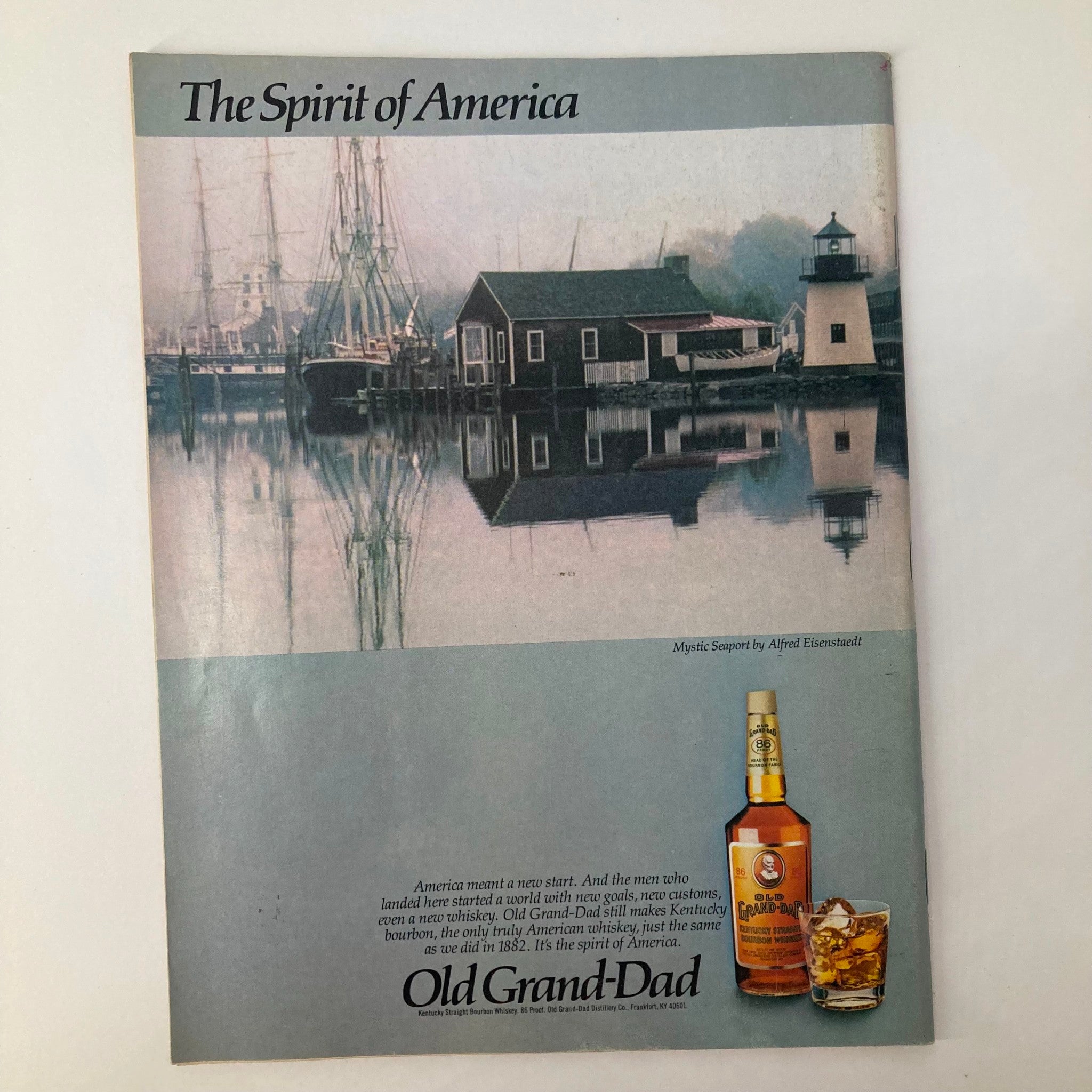 VTG Newsweek Magazine June 15 1981 featuring 'The Spirit of America' advertisement showcasing Mystic Seaport by Alfred Eisenstaedt with Old Grand-Dad whiskey.