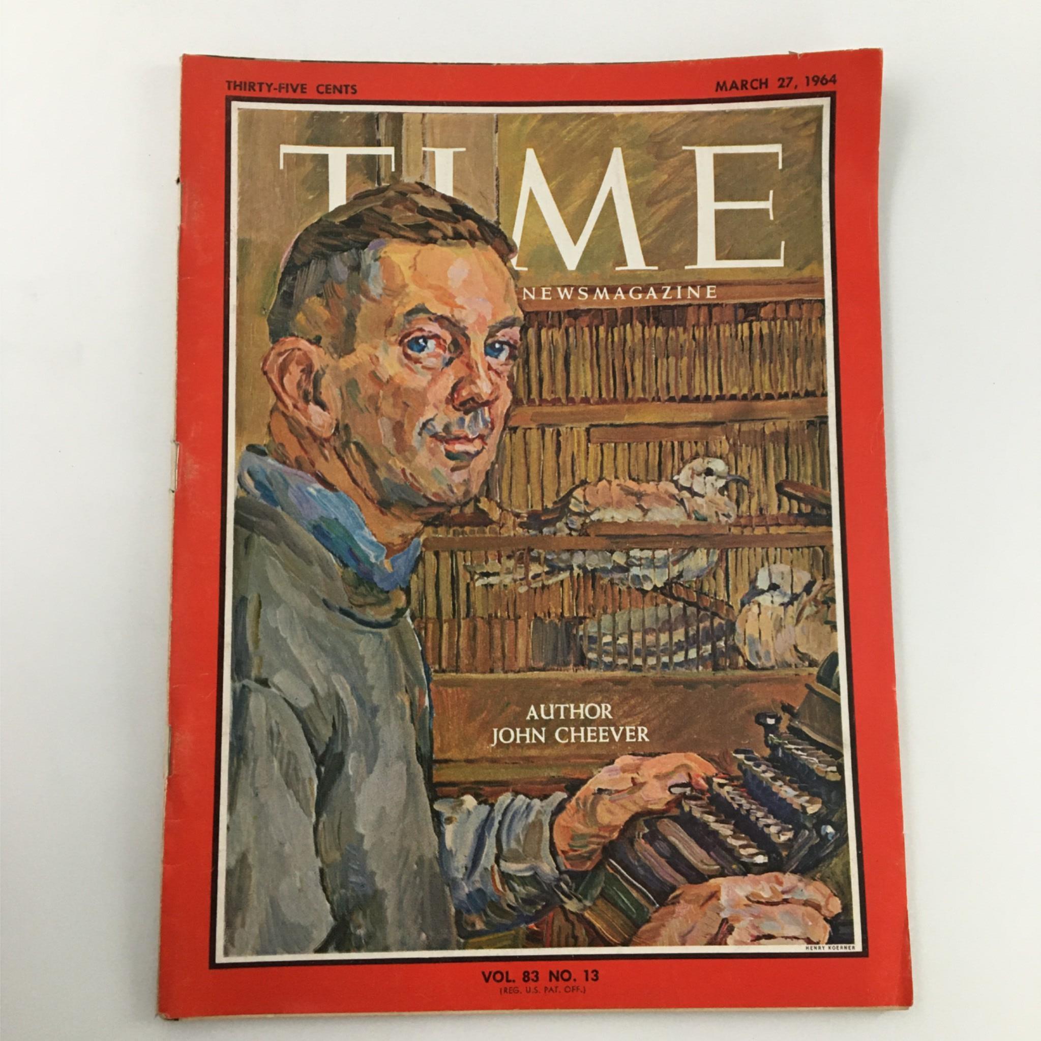 VTG Time Magazine March 27, 1964 Author John Cheever, Newsstand