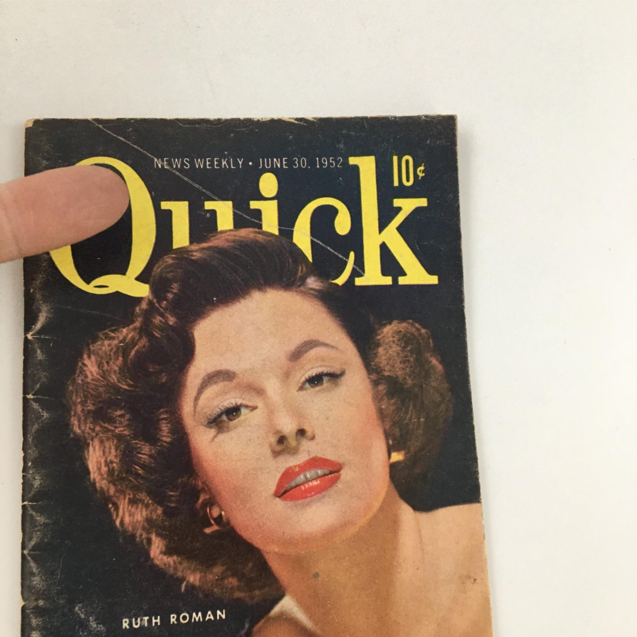 Quick Magazine June 30, 1952 Ruth Roman, Newsstand