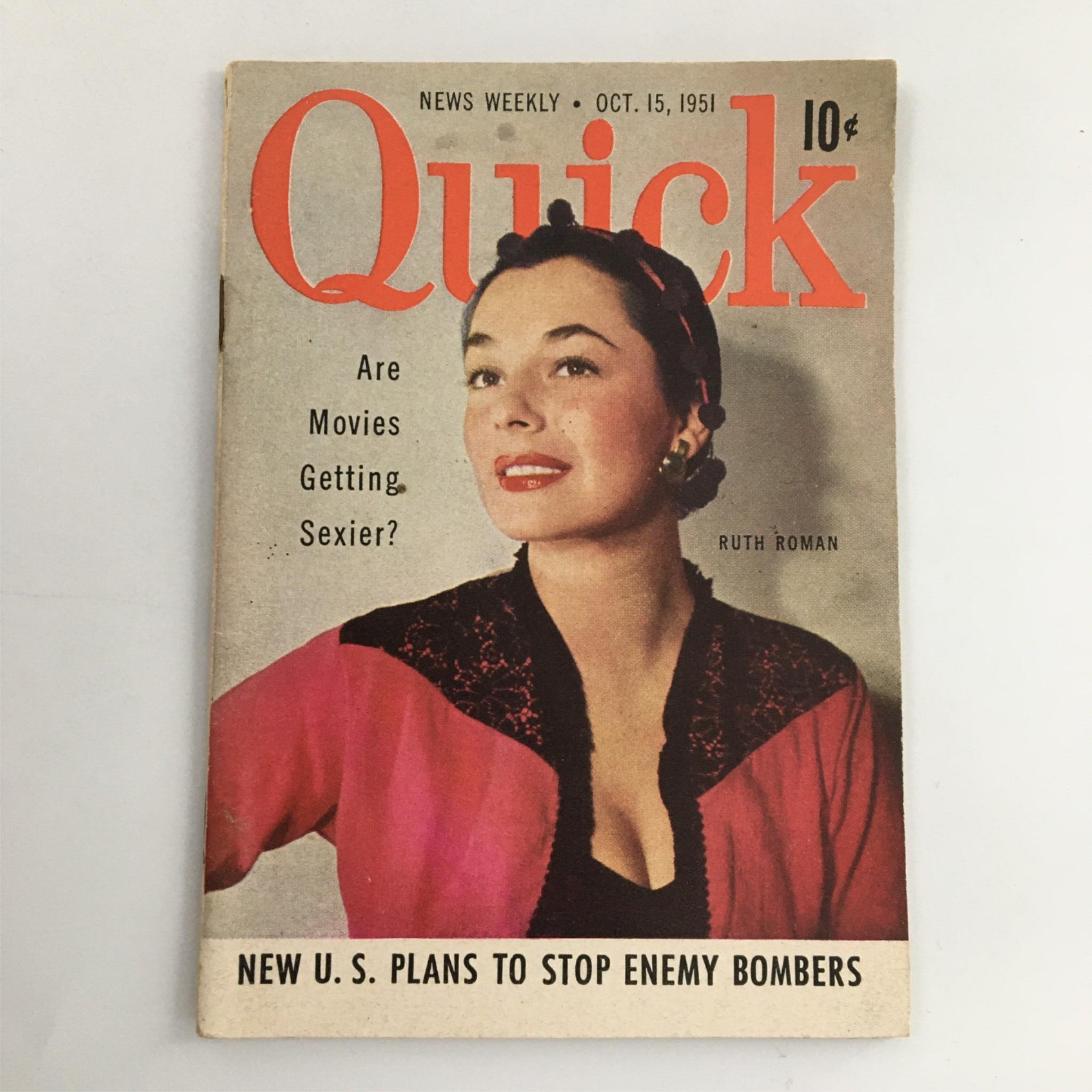 Quick Magazine October 15, 1951 Ruth Roman, Newsstand