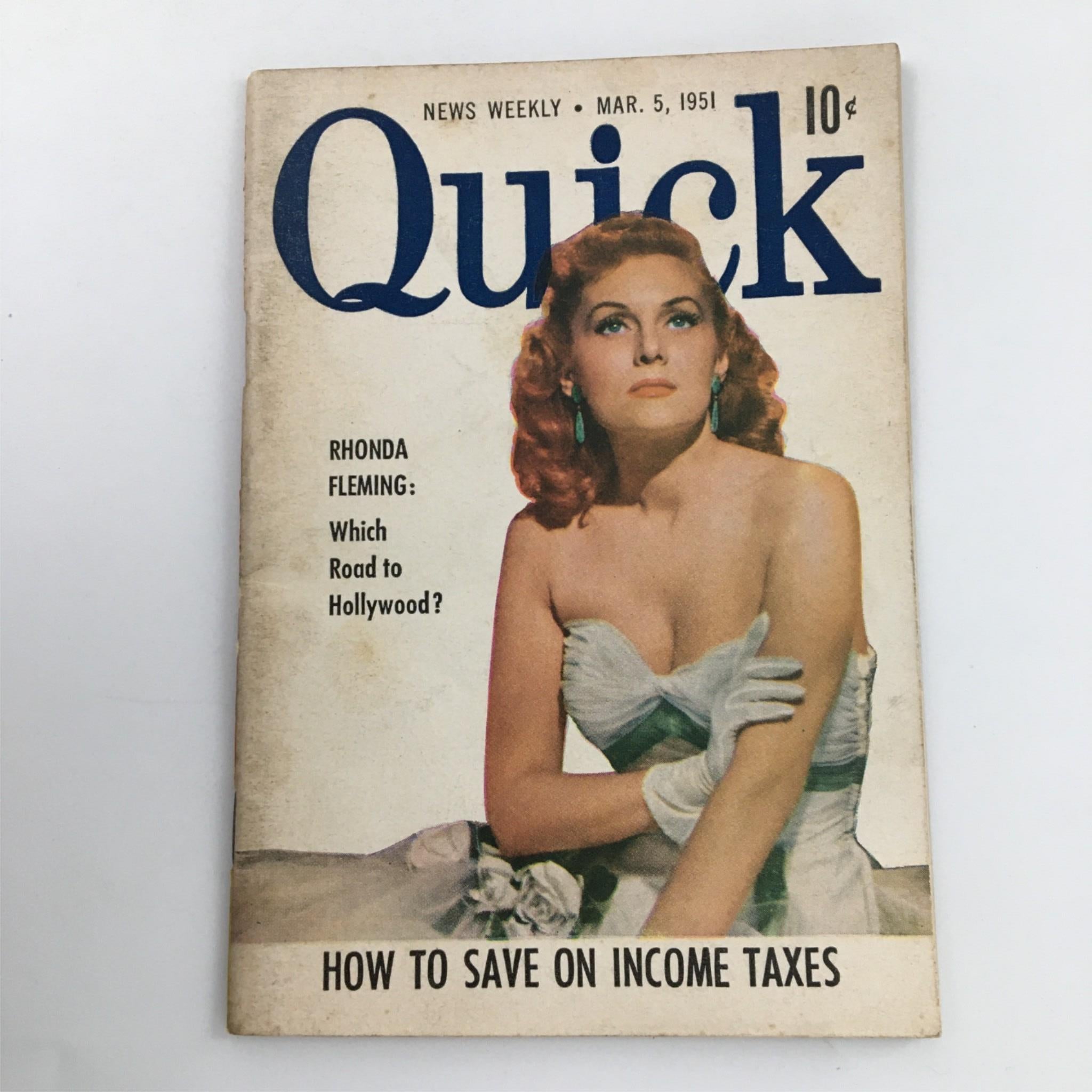 Quick Magazine March 5, 1951 Rhonda Fleming, Newsstand