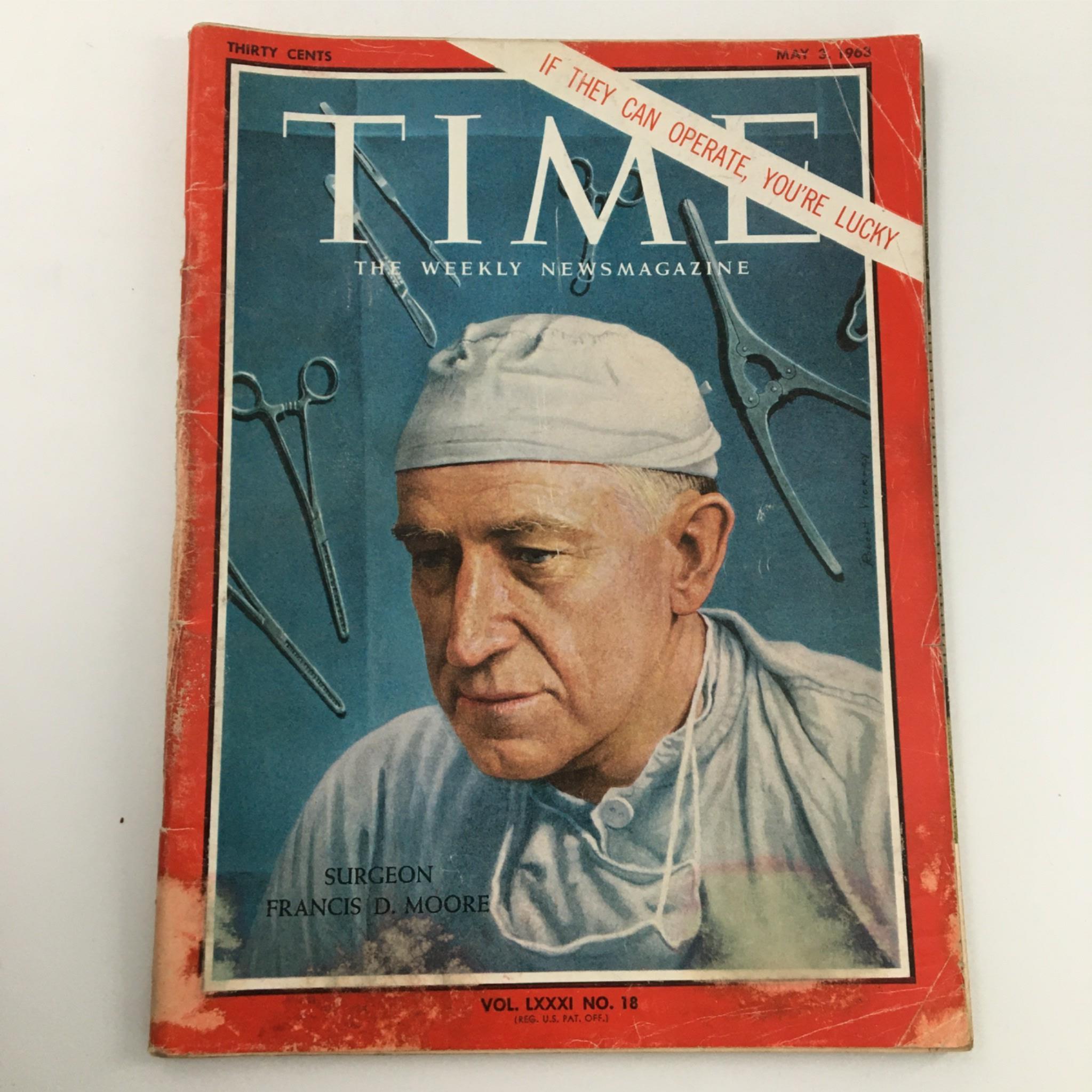 VTG Time Magazine May 3, 1963 Surgeon Francis D. Moore