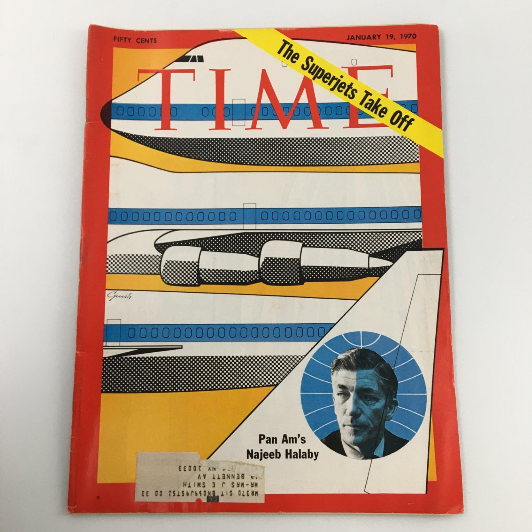 VTG Time Magazine January 19, 1970 Pan Am's Najeeb Halaby The Superjets Take Off