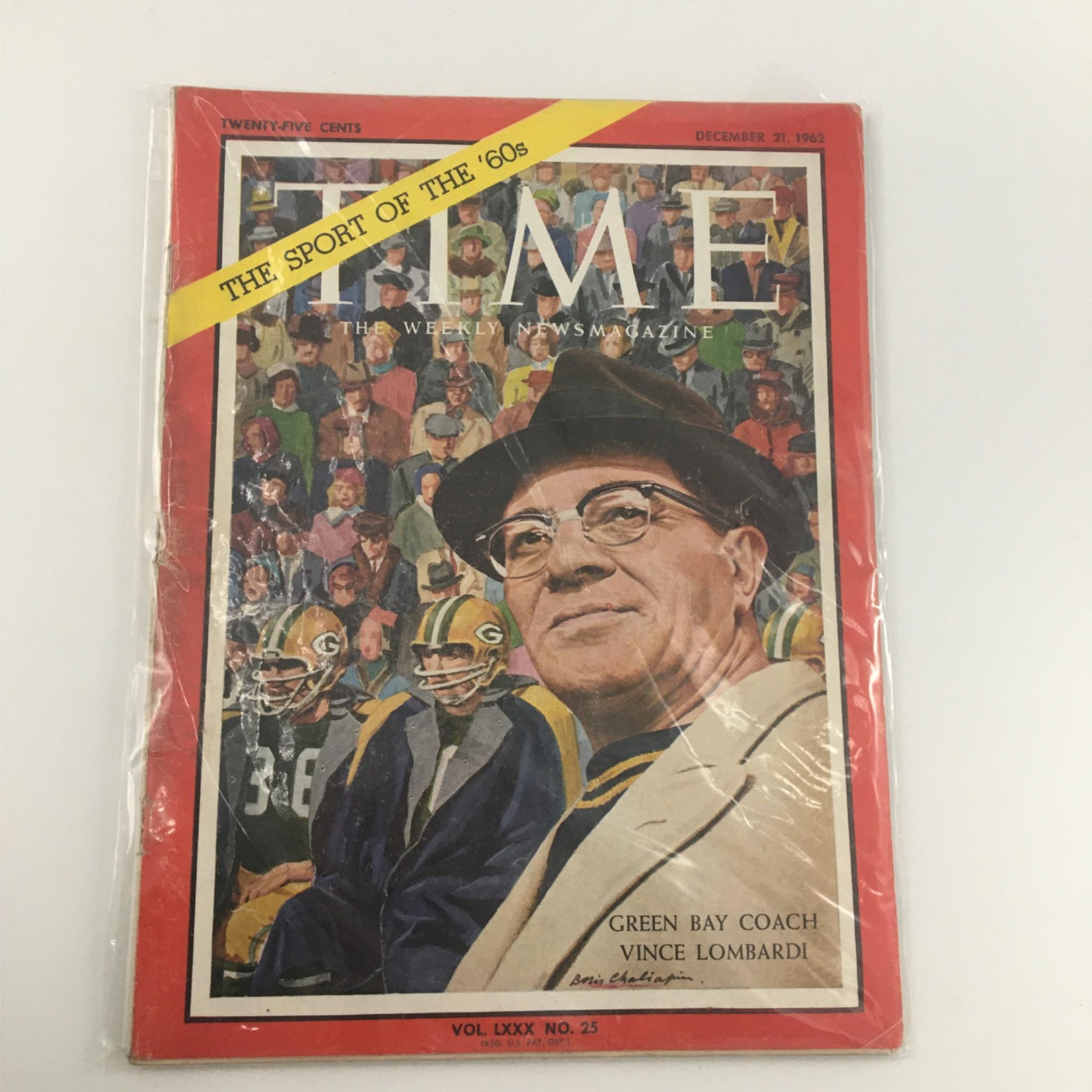 VTG Time The Weekly News Magazine December 21, 1962 Vince Lombardi, Newsstand