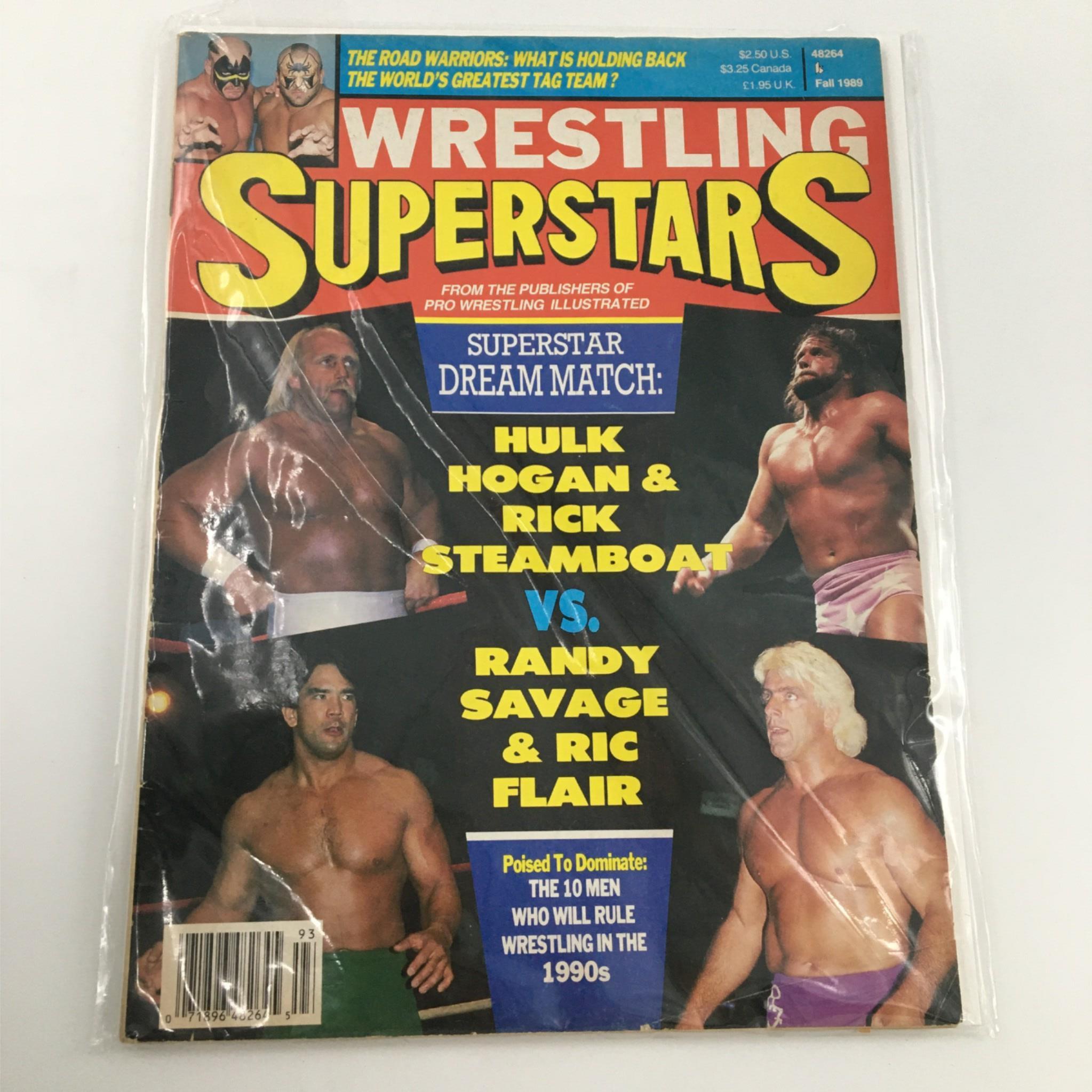 Wrestling Superstars Magazine Fall 1989 Hogan & Steamboat vs Savage & Flair