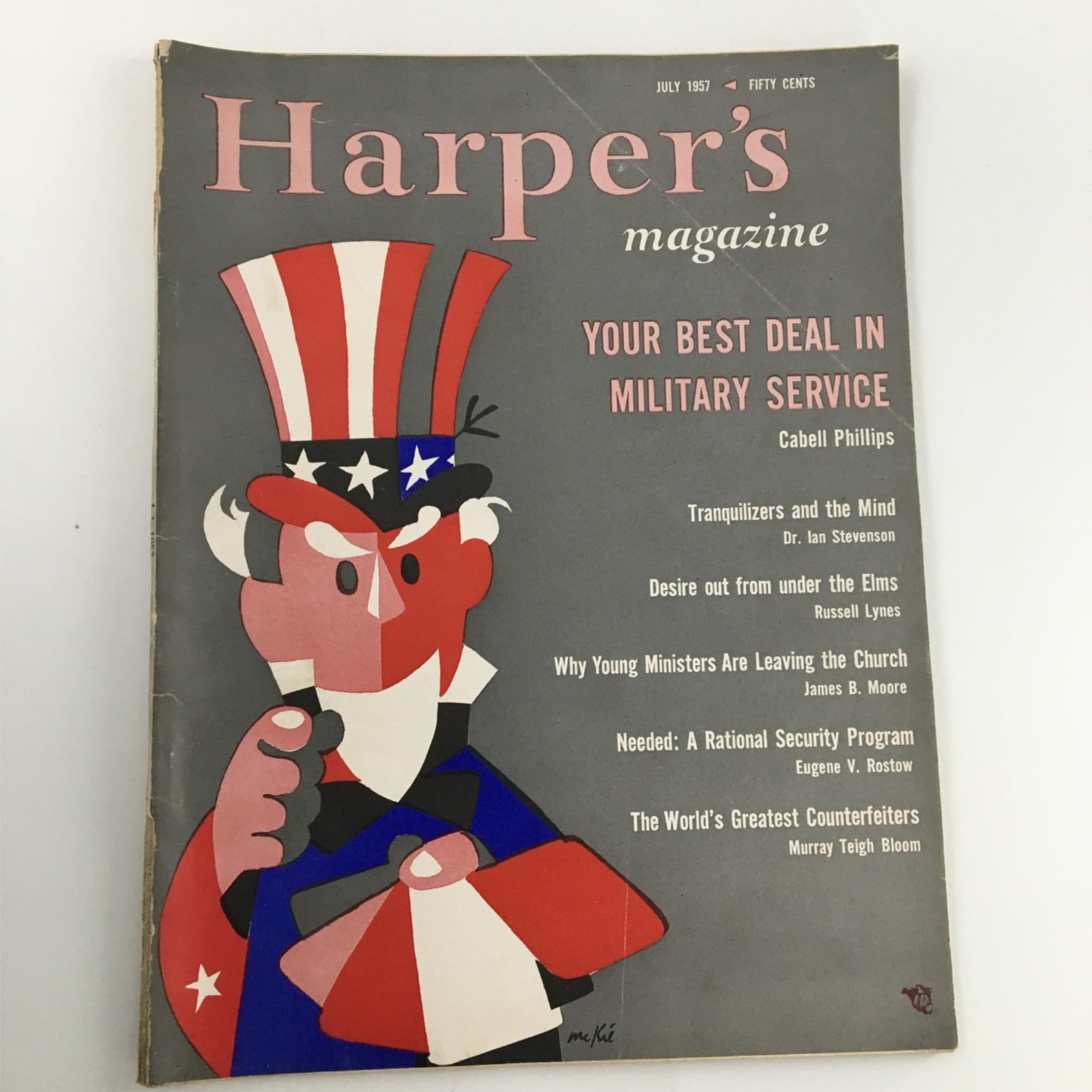 Harper's Magazine July 1957 Cabell Phillips, Russell Lynes, James Moore