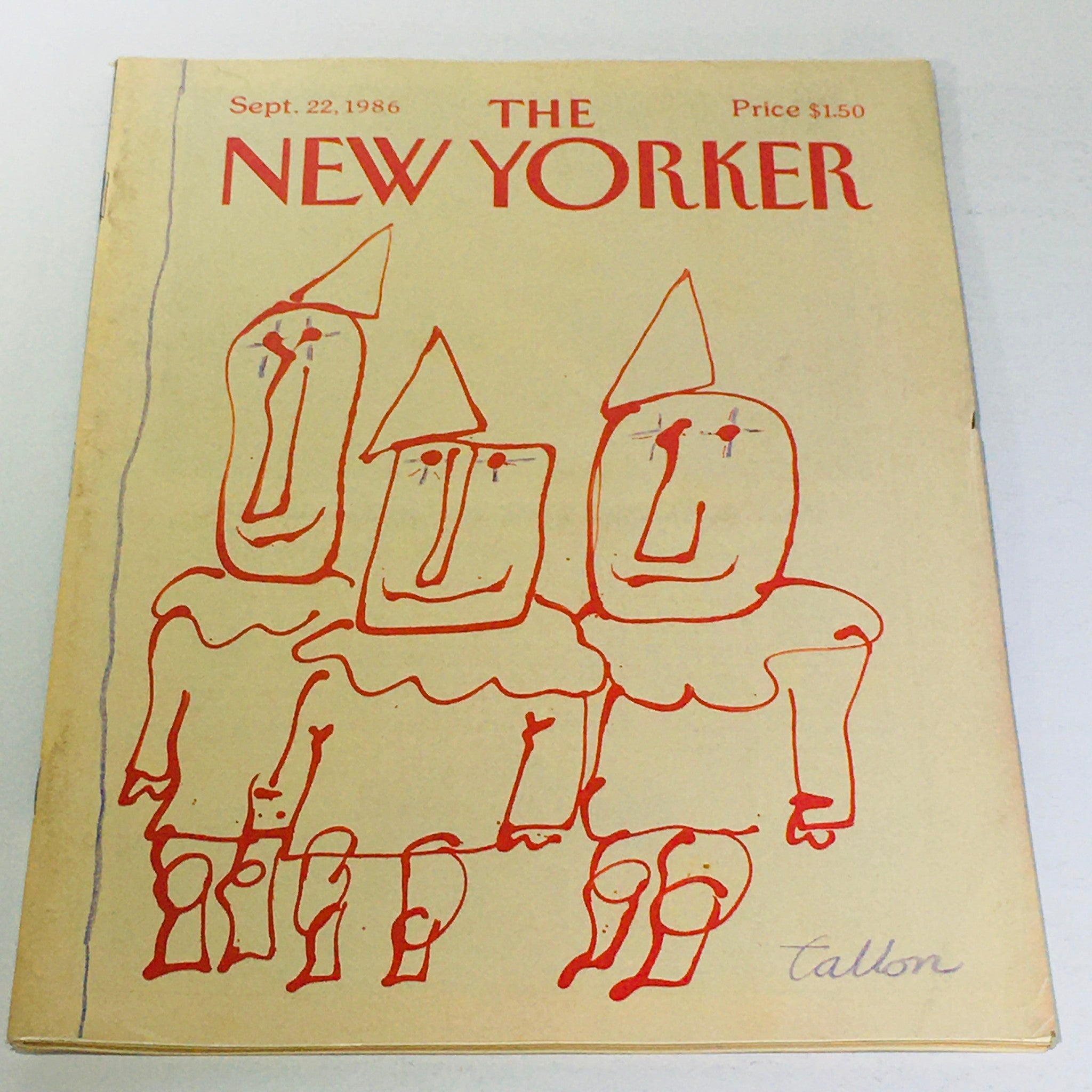 The New Yorker: September 22 1986 - Full Magazine/Theme Cover Robert Tallon