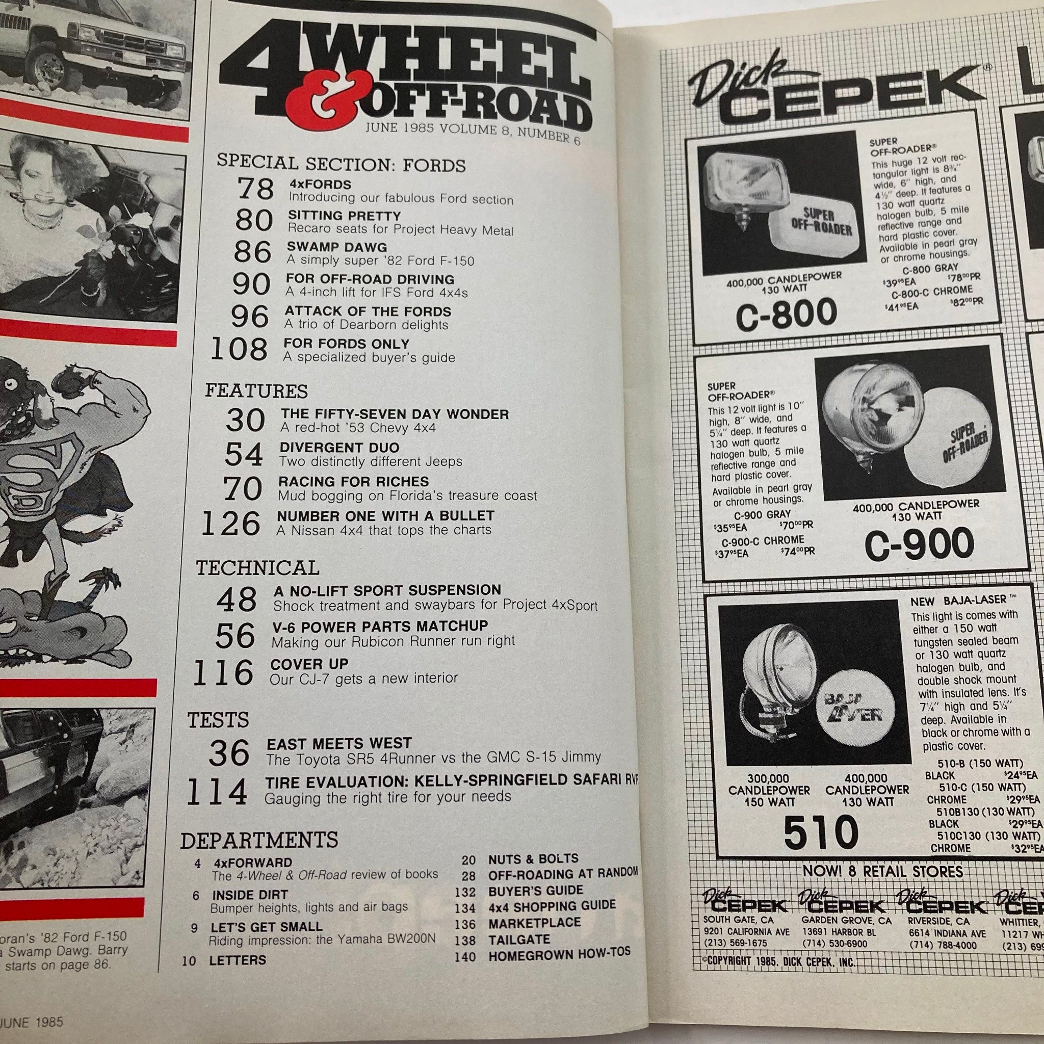 VTG Petersen's 4 Wheel & Off-Road Magazine June 1985 Bolt-On Sport Suspension