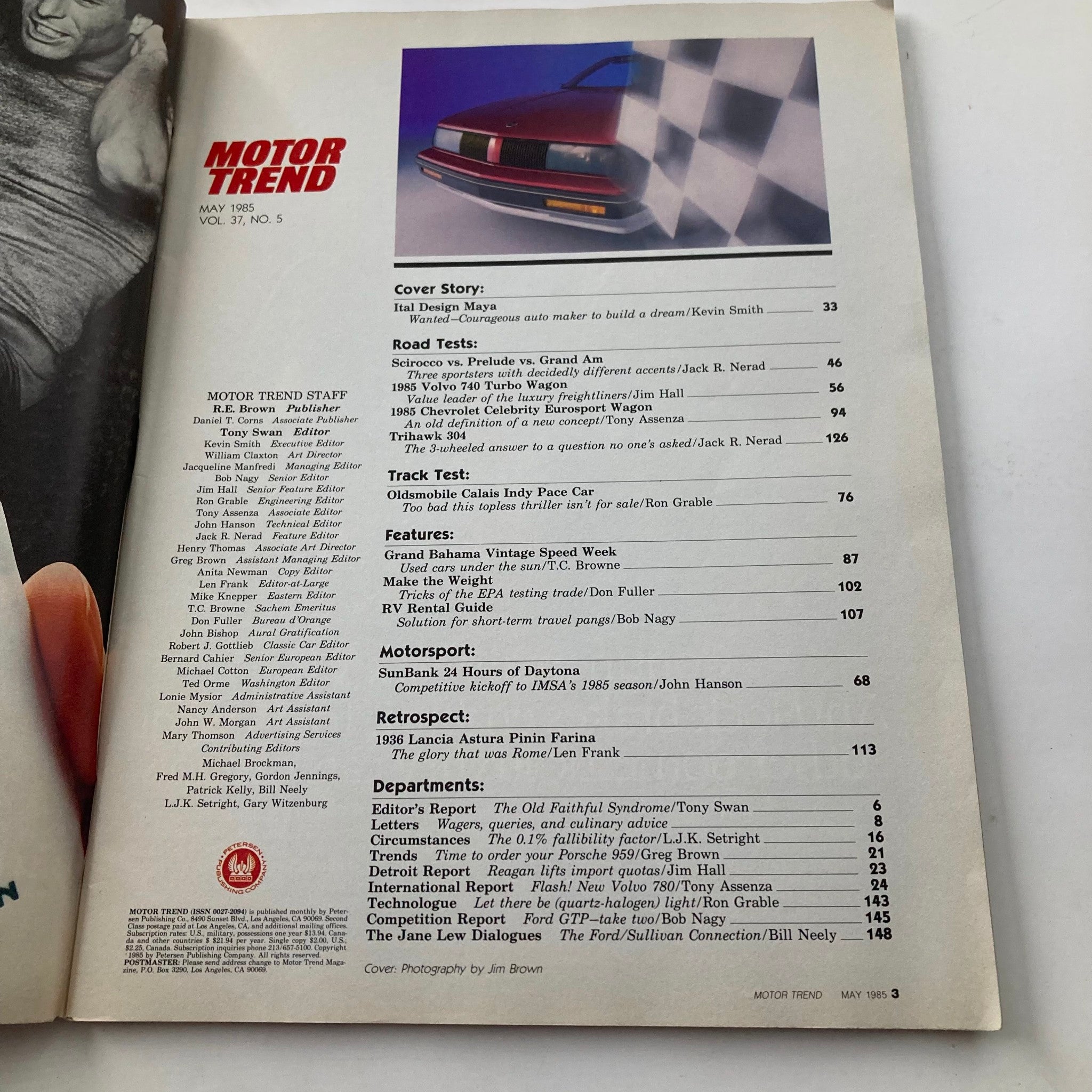 VTG Motor Trend Magazine May 1985 Ital Design Maya Wanted-Courageous No Label