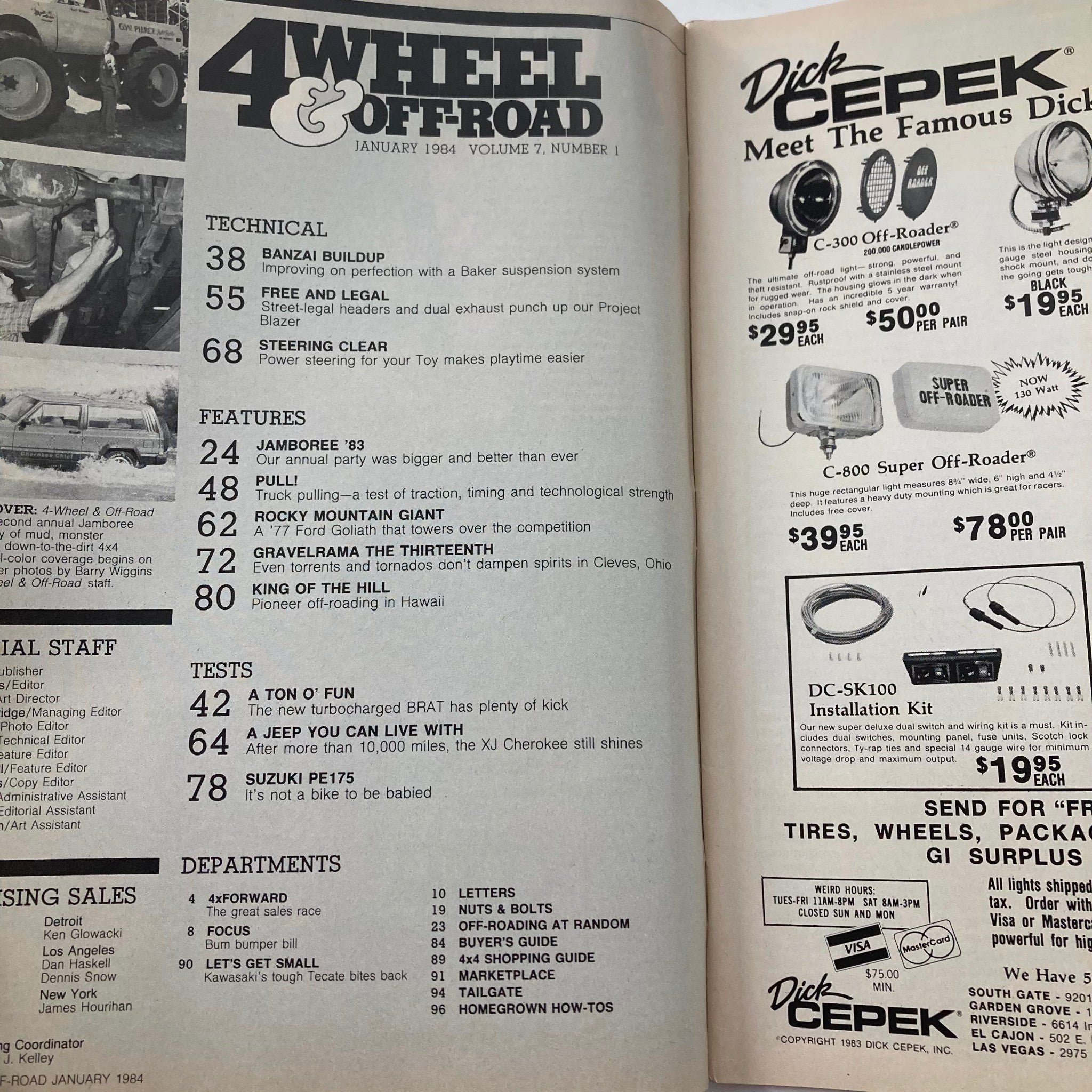 VTG Petersen's 4 Wheel & Off-Road Magazine January 1984 Bolt-On Power Steering