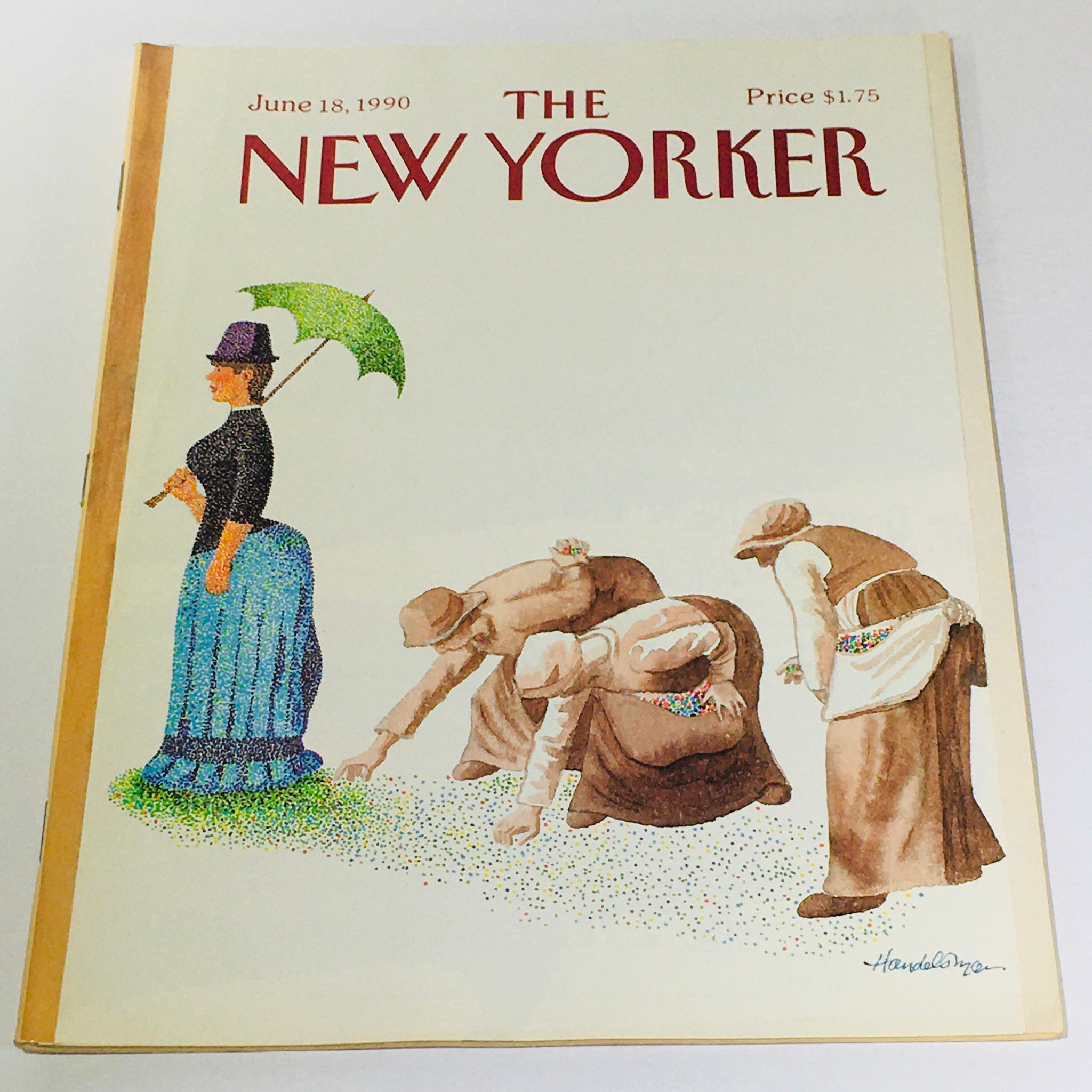 The New Yorker Magazine June 18 1990 Lady Leaving Trails by J.B. Handelsman VG