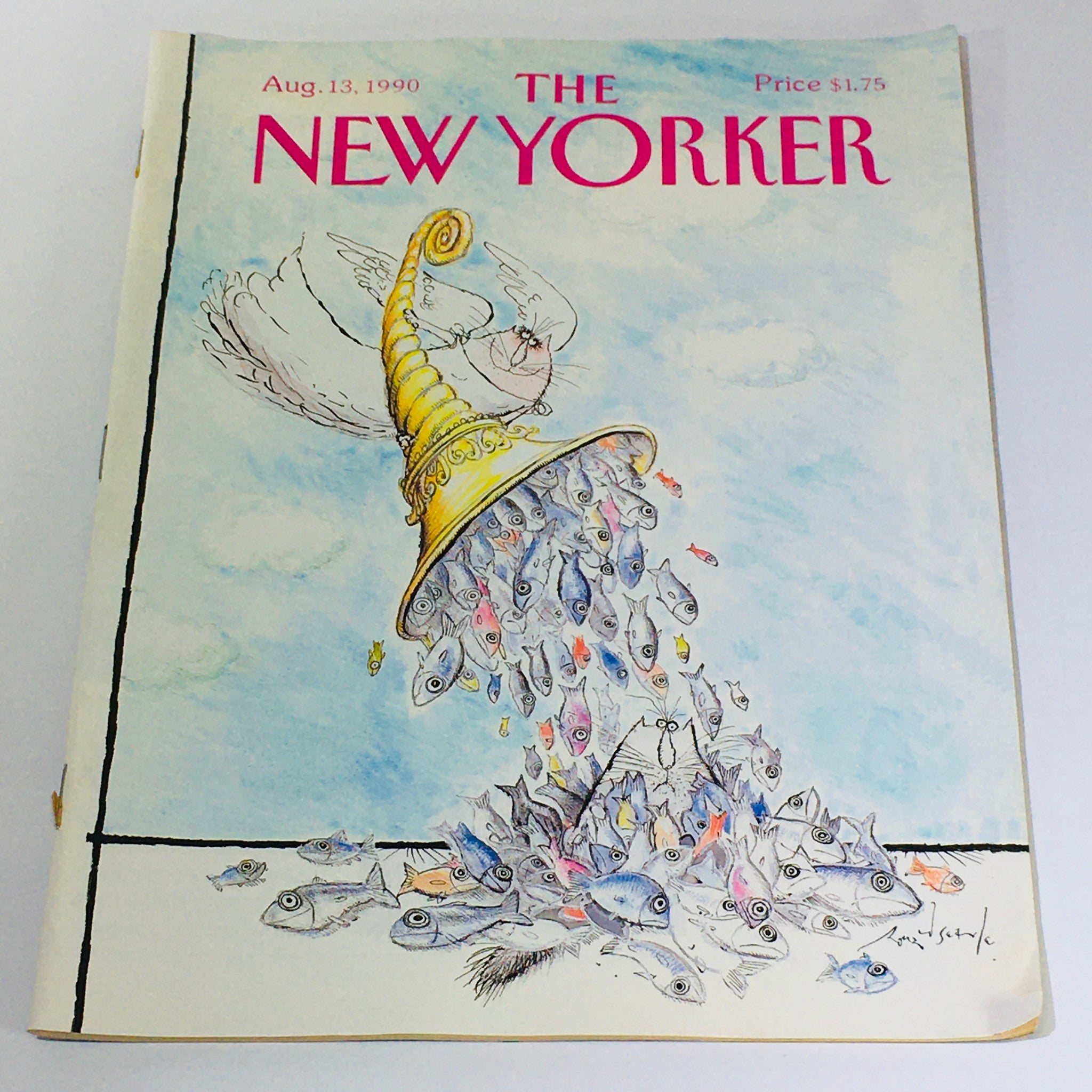 The New Yorker Magazine August 13 1990 Angel Blow Fishes by Ronald Searle