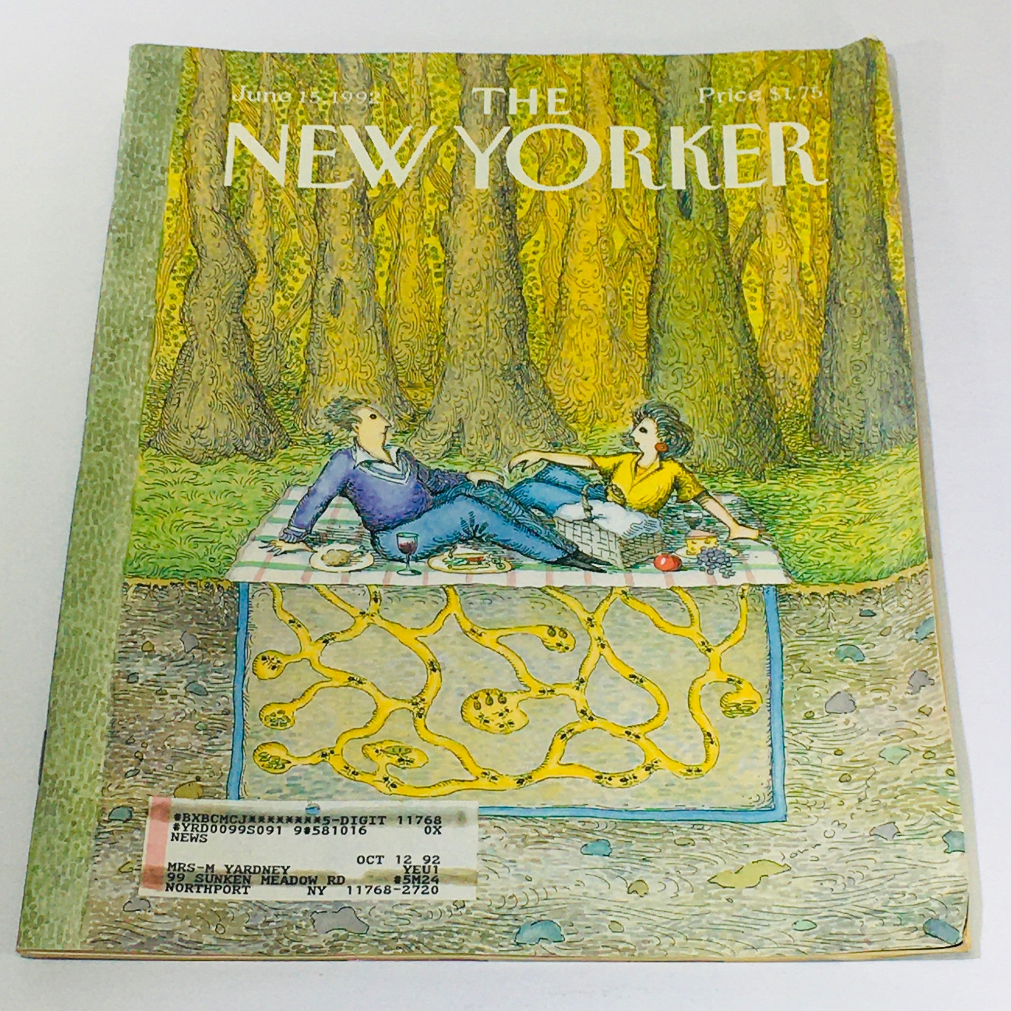 The New Yorker June 15 1992 Full Magazine Theme Cover by John O'Brien