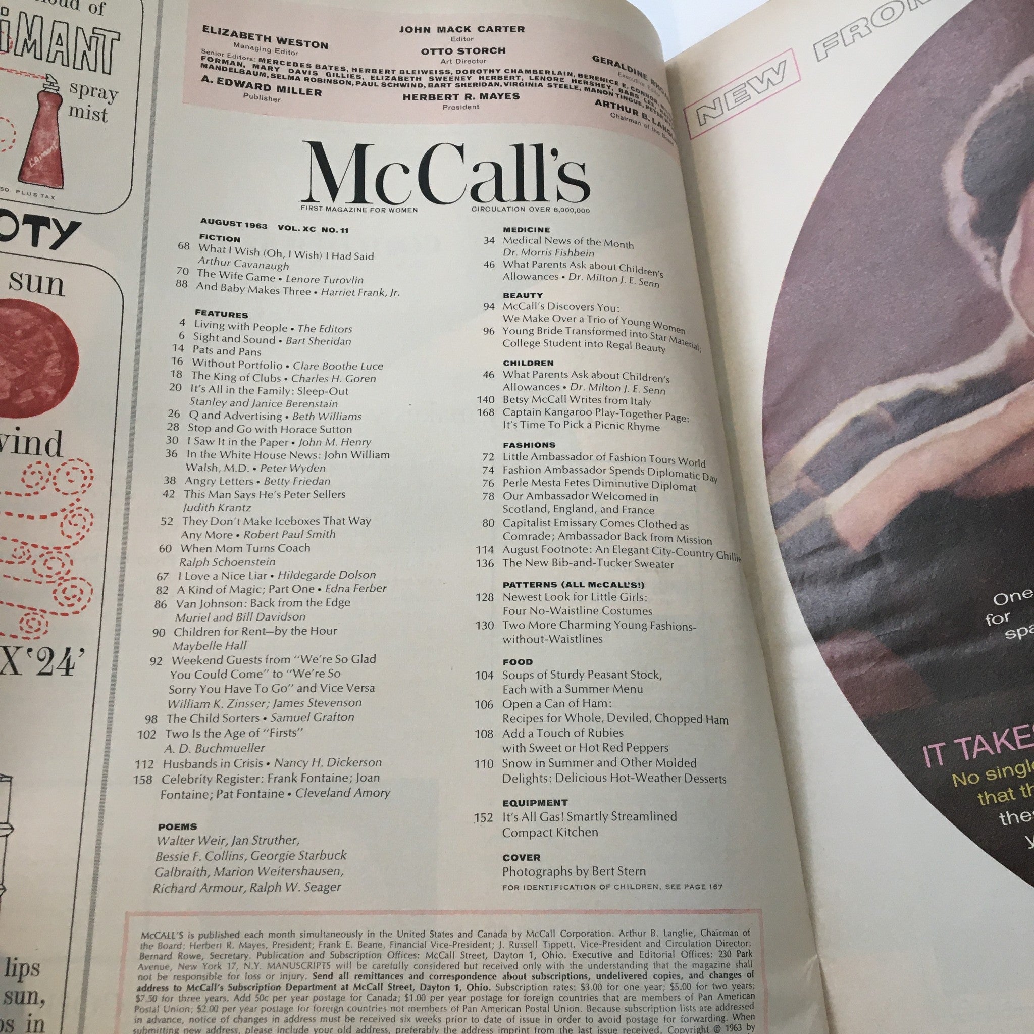 VTG McCall's Magazine August 1963 Children Modeling is Their Business