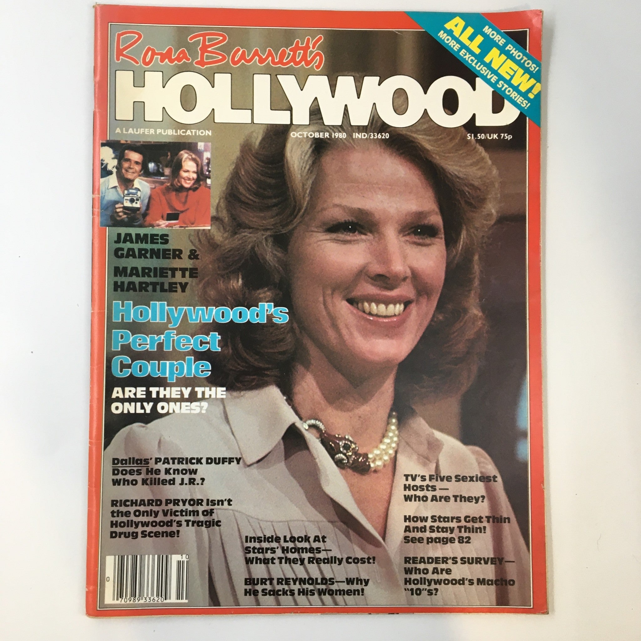 Rona Barrett's Hollywood Magazine October 1980 James Garner & Mariette No Label