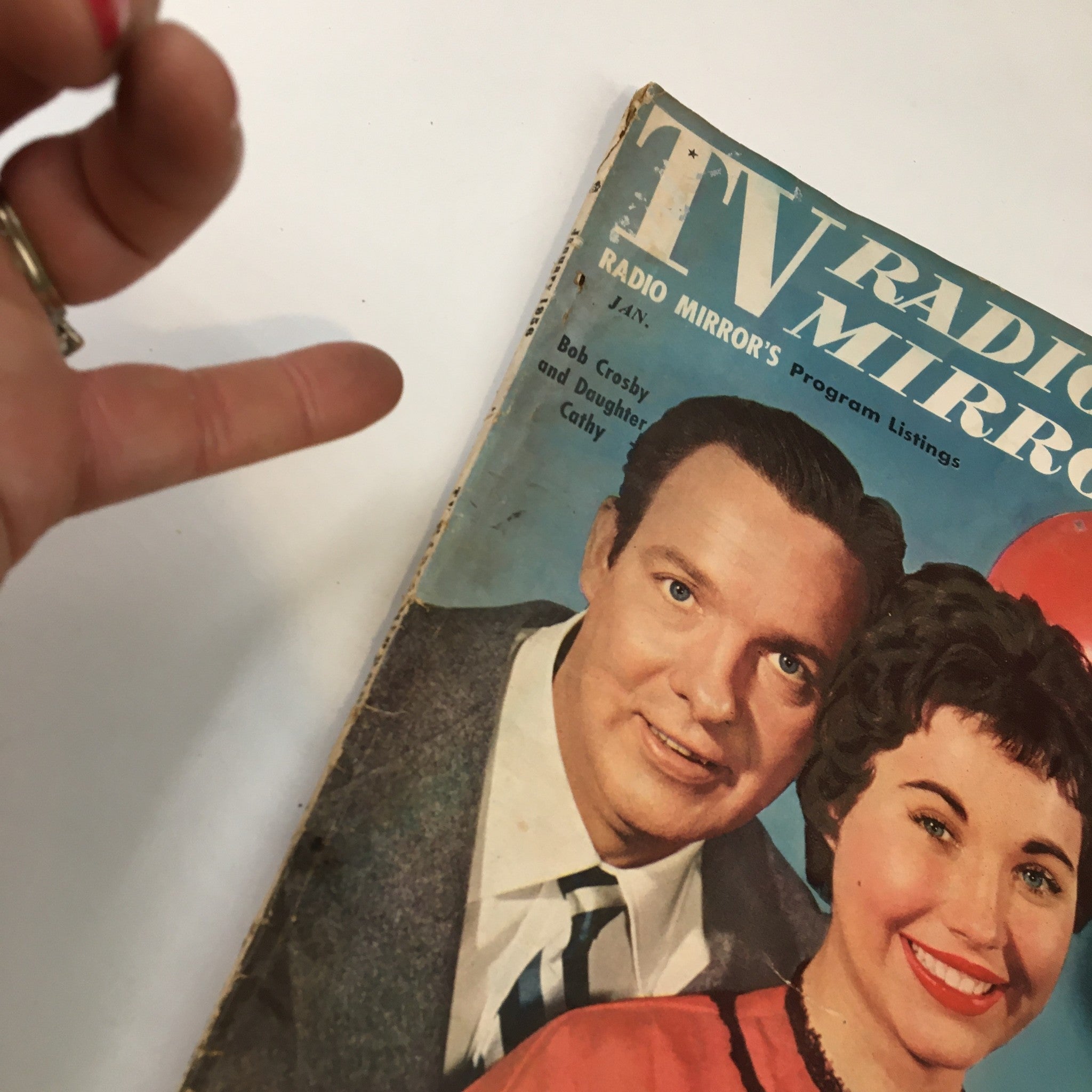 VTG TV Radio Mirror Magazine January 1956 Cover Portrait of Bob and Cathy Crosby