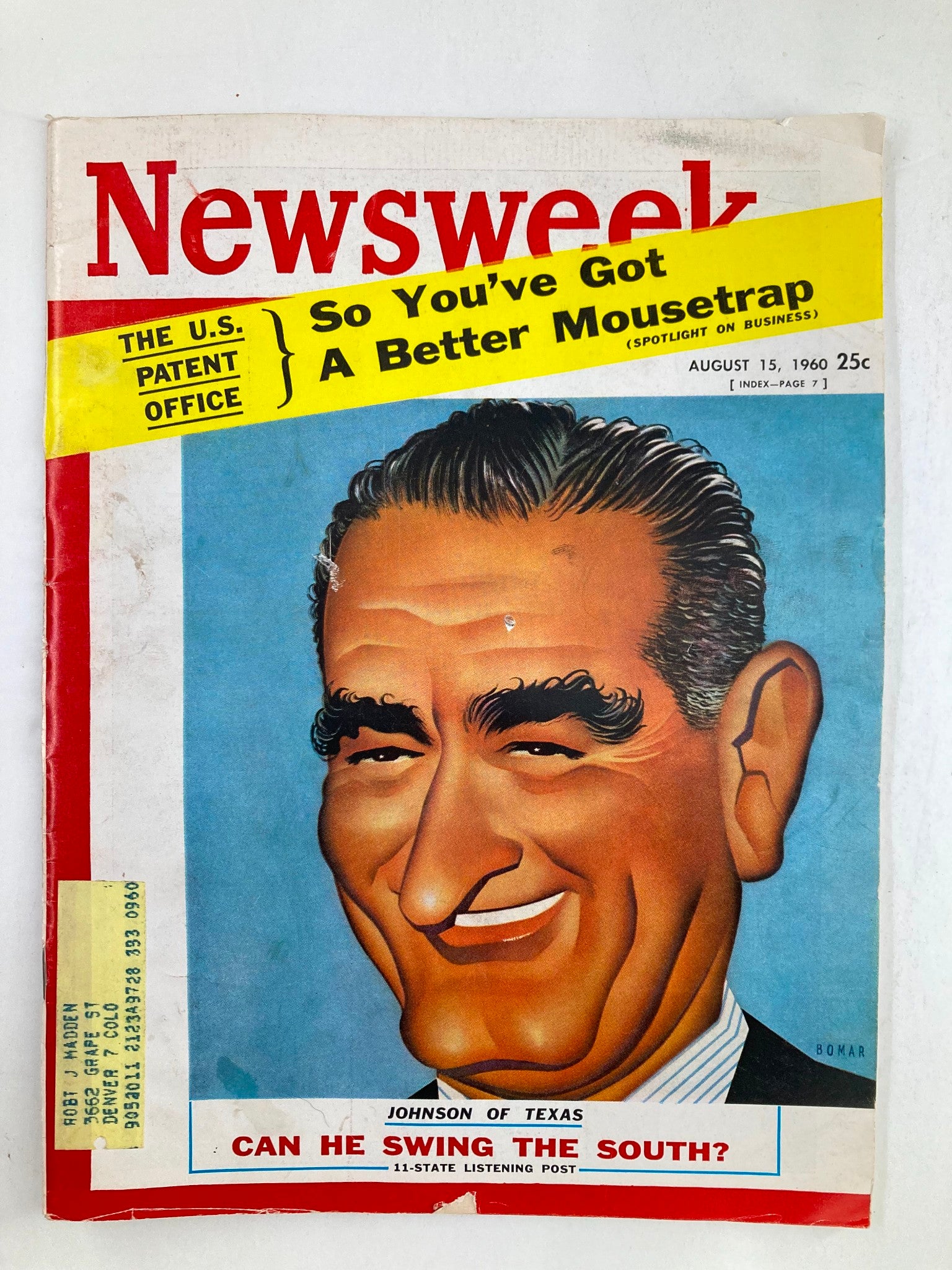 VTG Newsweek Magazine August 15 1960 Lyndon B. Johnson Can He Swing The South