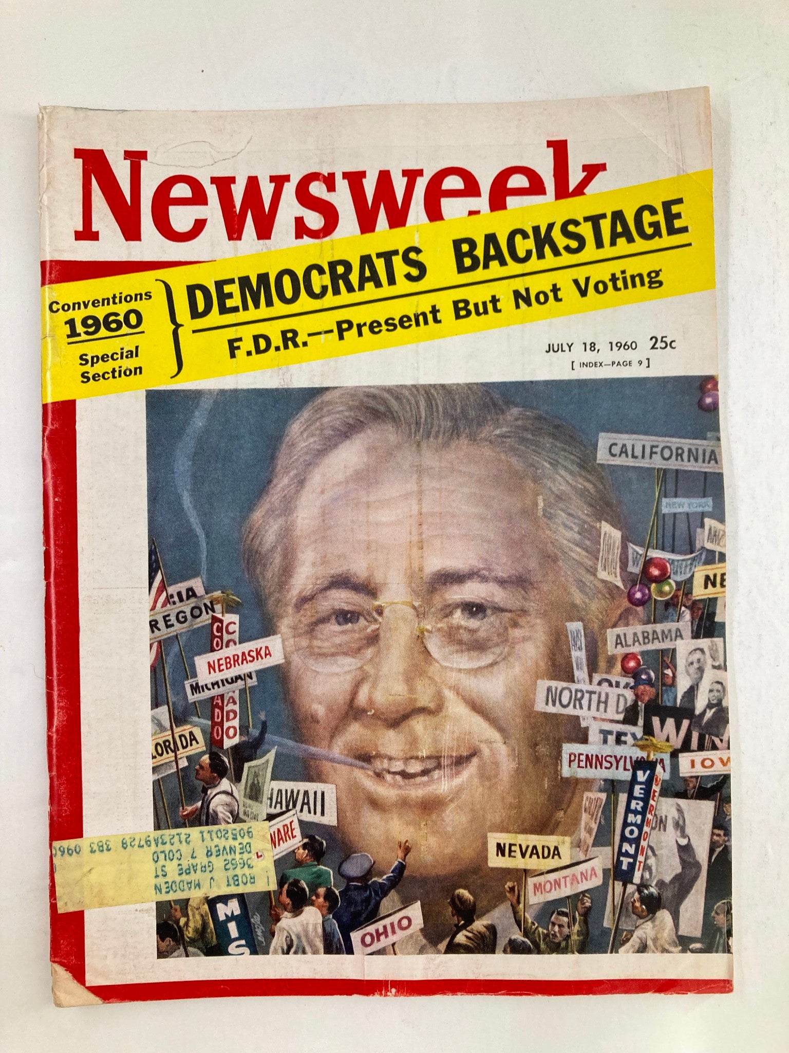 VTG Newsweek Magazine July 18 1960 Franklin D. Roosevelt Democrats Backstage