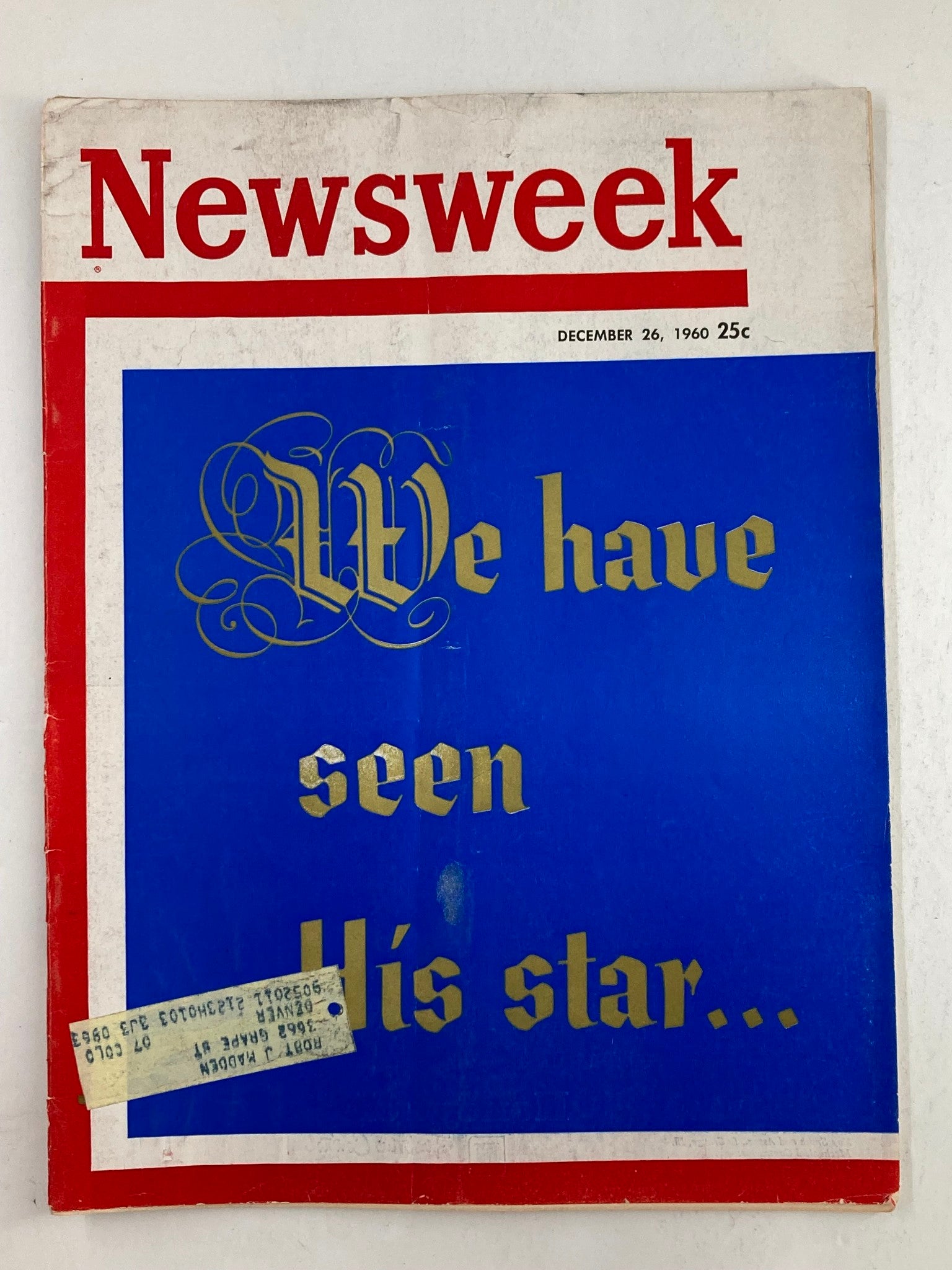 VTG Newsweek Magazine December 26 1960 We Have Seen His Star