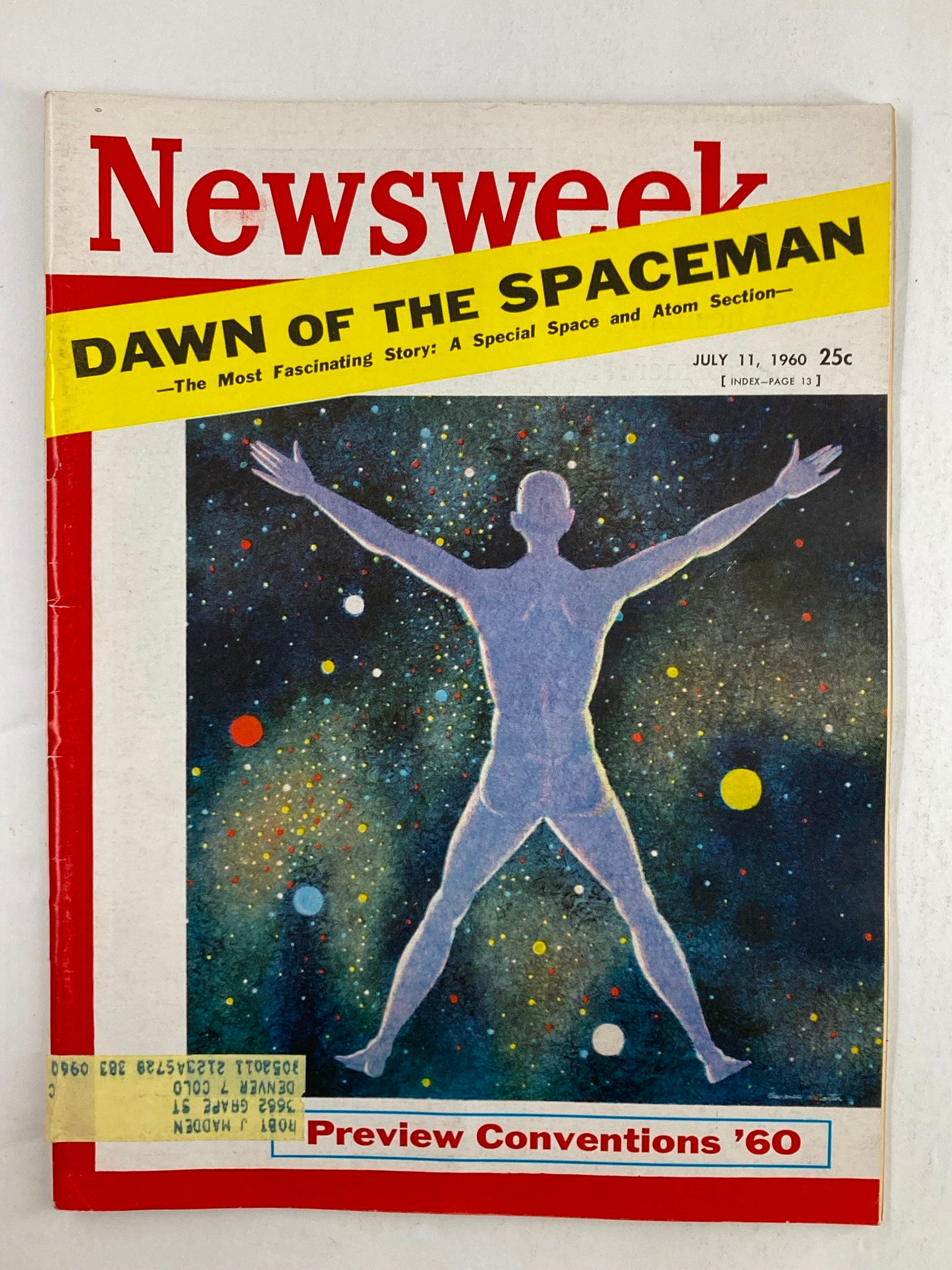 VTG Newsweek Magazine July 11 1960 Dawn of the Spaceman Fascinating Story