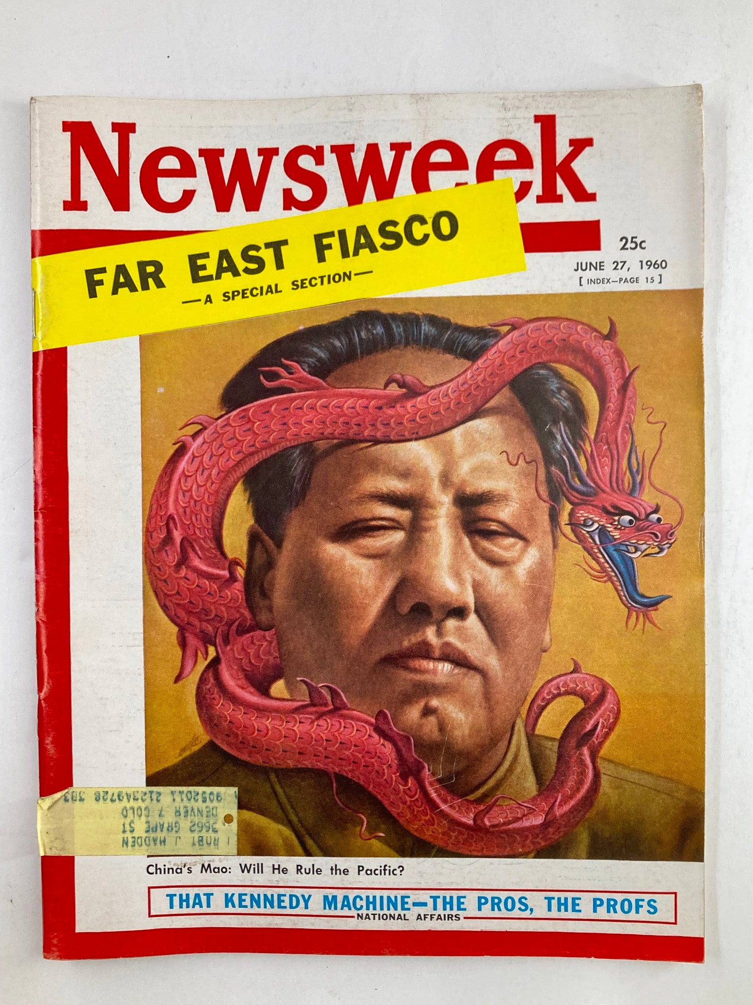 VTG Newsweek Magazine June 27 1960 Mao Zedong and John F. Kennedy