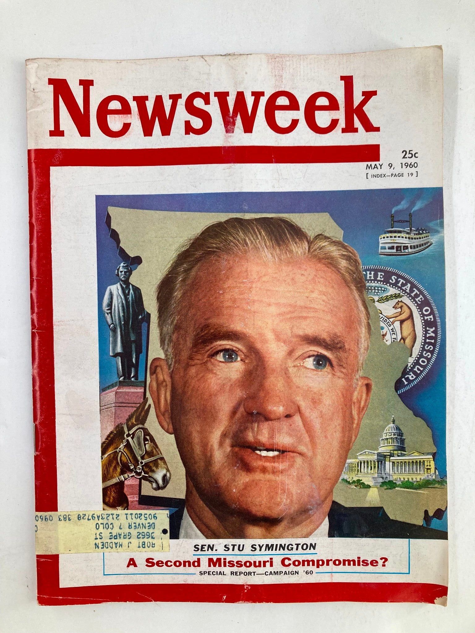 VTG Newsweek Magazine May 9 1960 Sen. Stu Symington A 2nd Missouri Compromise