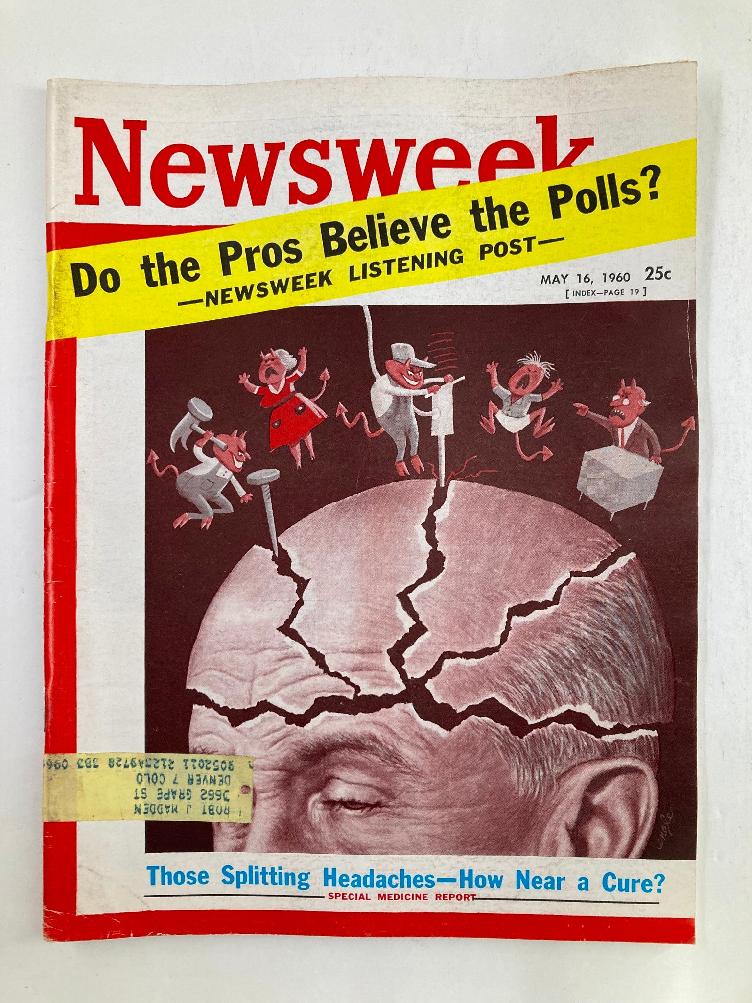 VTG Newsweek Magazine May 16 1960 Those Splitting Headaches How Near a Cure?