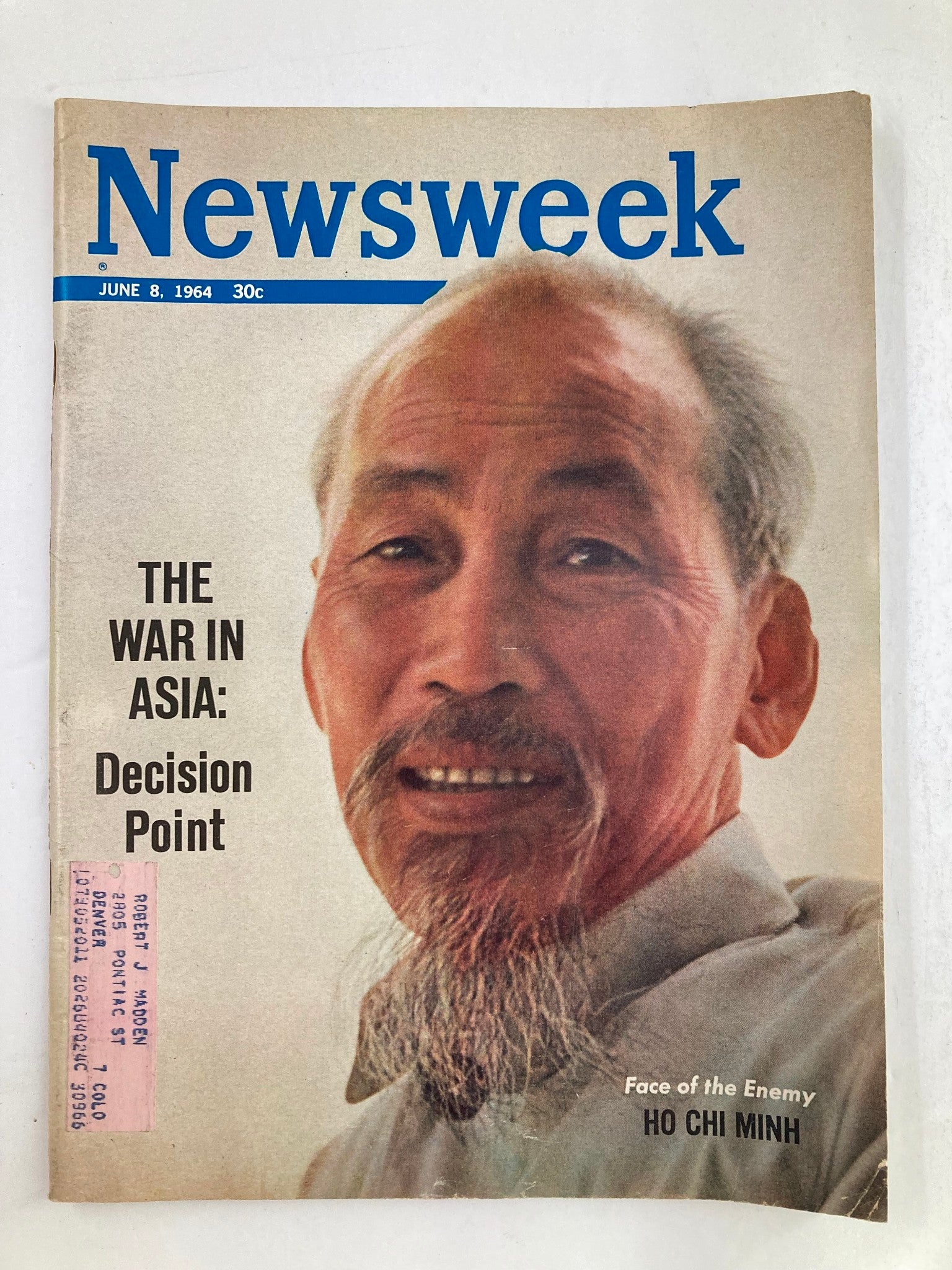 VTG Newsweek Magazine June 8 1964 Face of the Enemy Ho Chi Minh