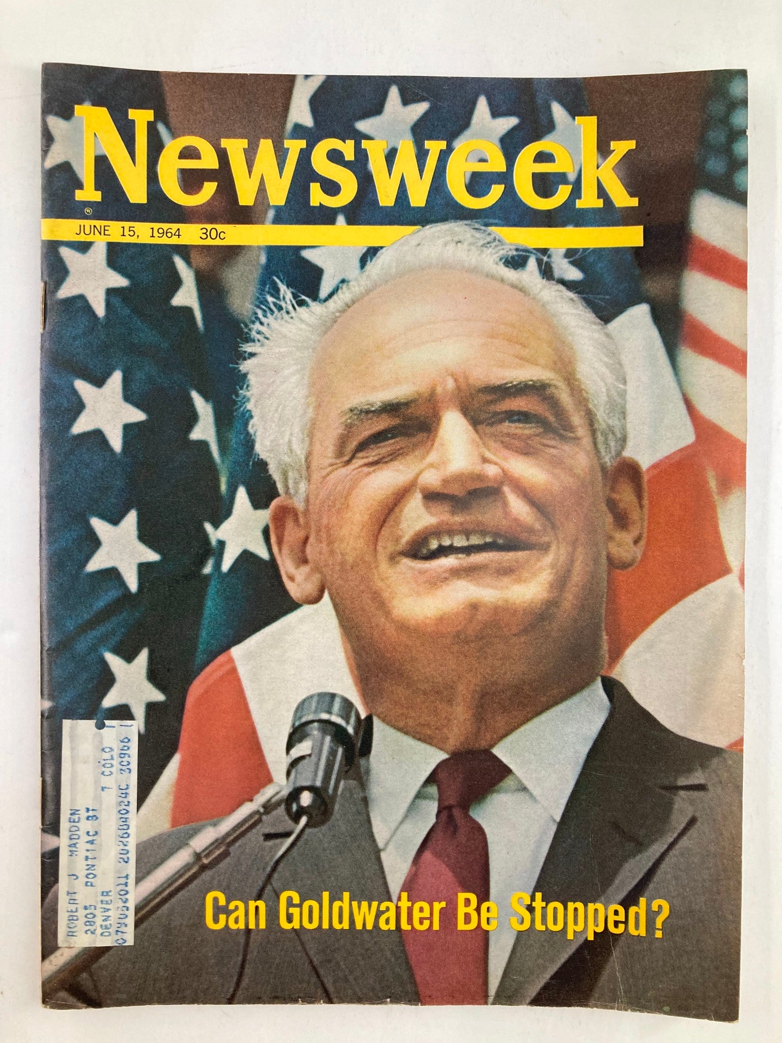 VTG Newsweek Magazine June 15 1964 Can Barry Goldwater Be Stopped?