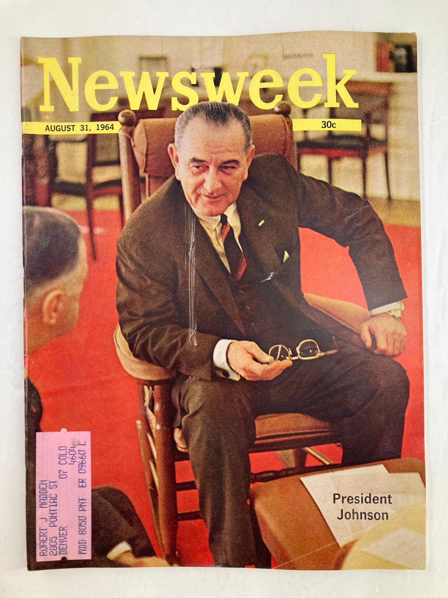 VTG Newsweek Magazine August 31 1964 President Lyndon B. Johnson