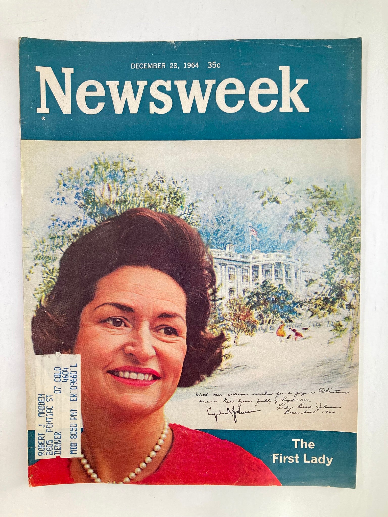 VTG Newsweek Magazine December 28 1964 The First Lady, Lady Bird Johnson