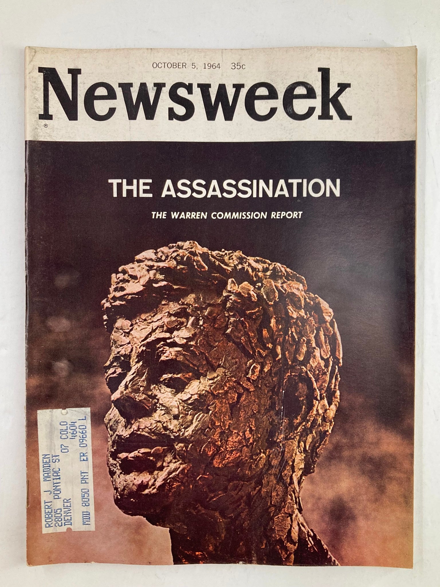 VTG Newsweek Magazine October 5 1964 The Assassination of John F. Kennedy