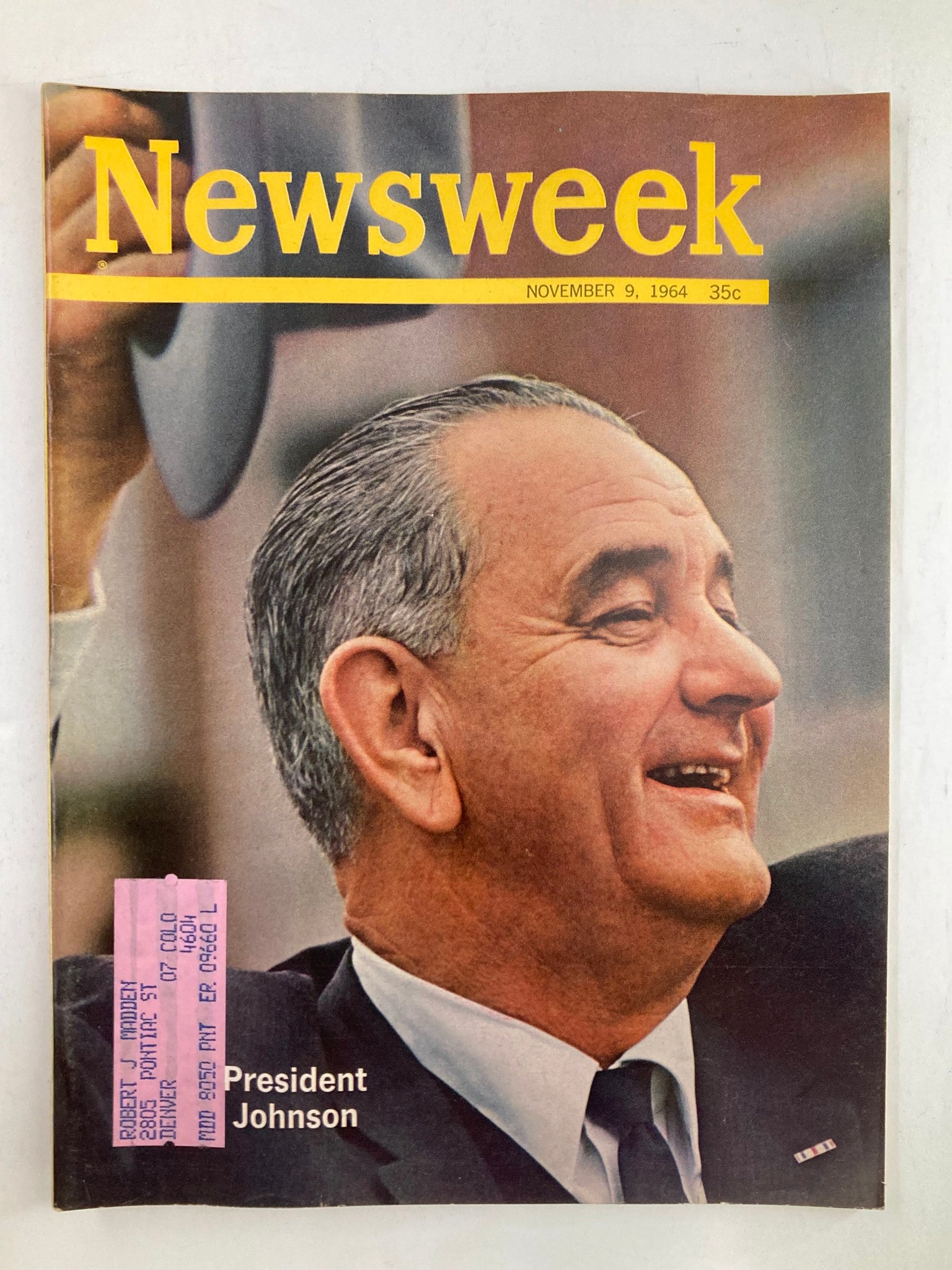 VTG Newsweek Magazine November 9 1964 President Lyndon B. Johnson