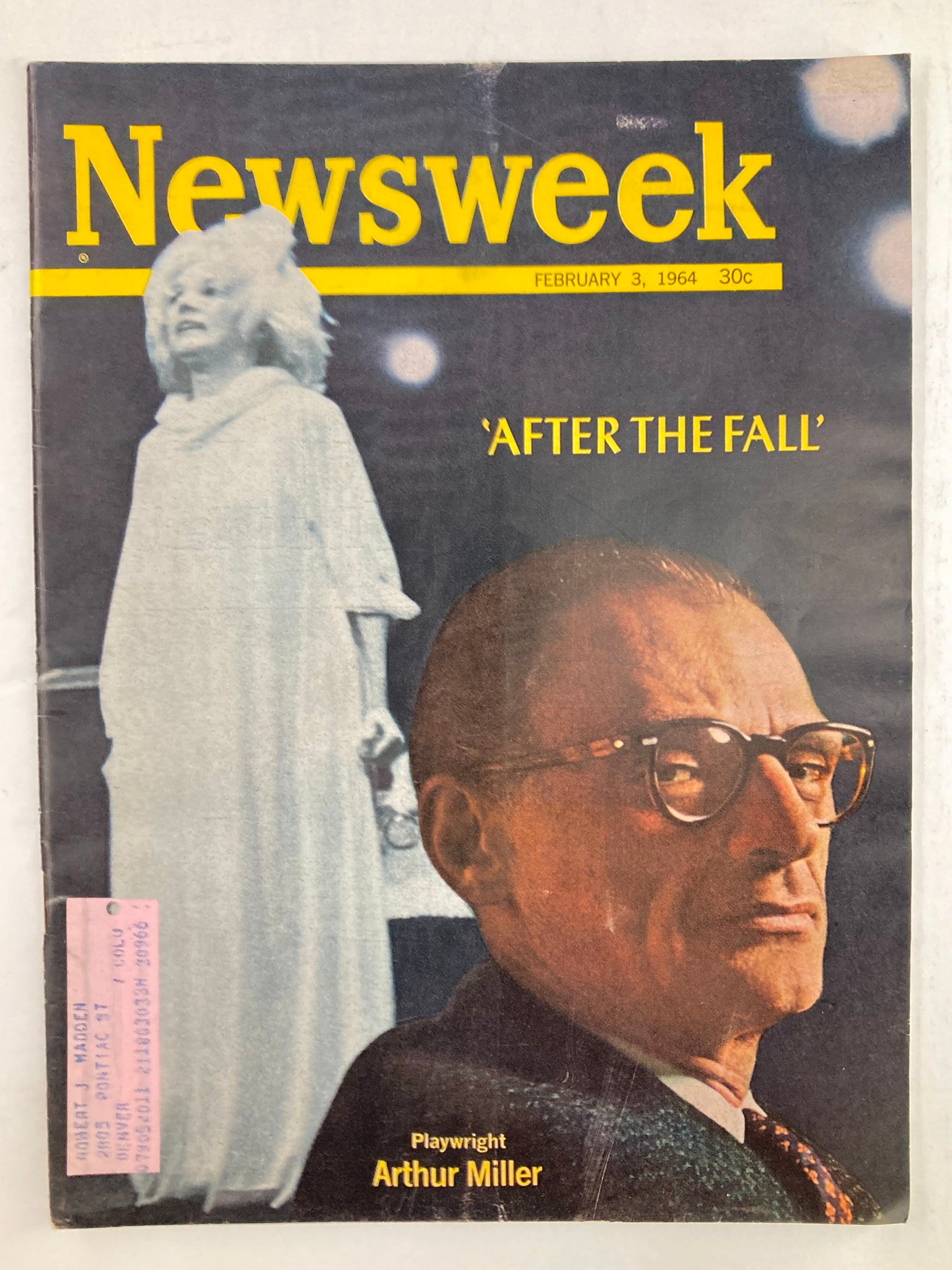 VTG Newsweek Magazine February 3 1964 Playwright Arthur Miller 'After the Fall'