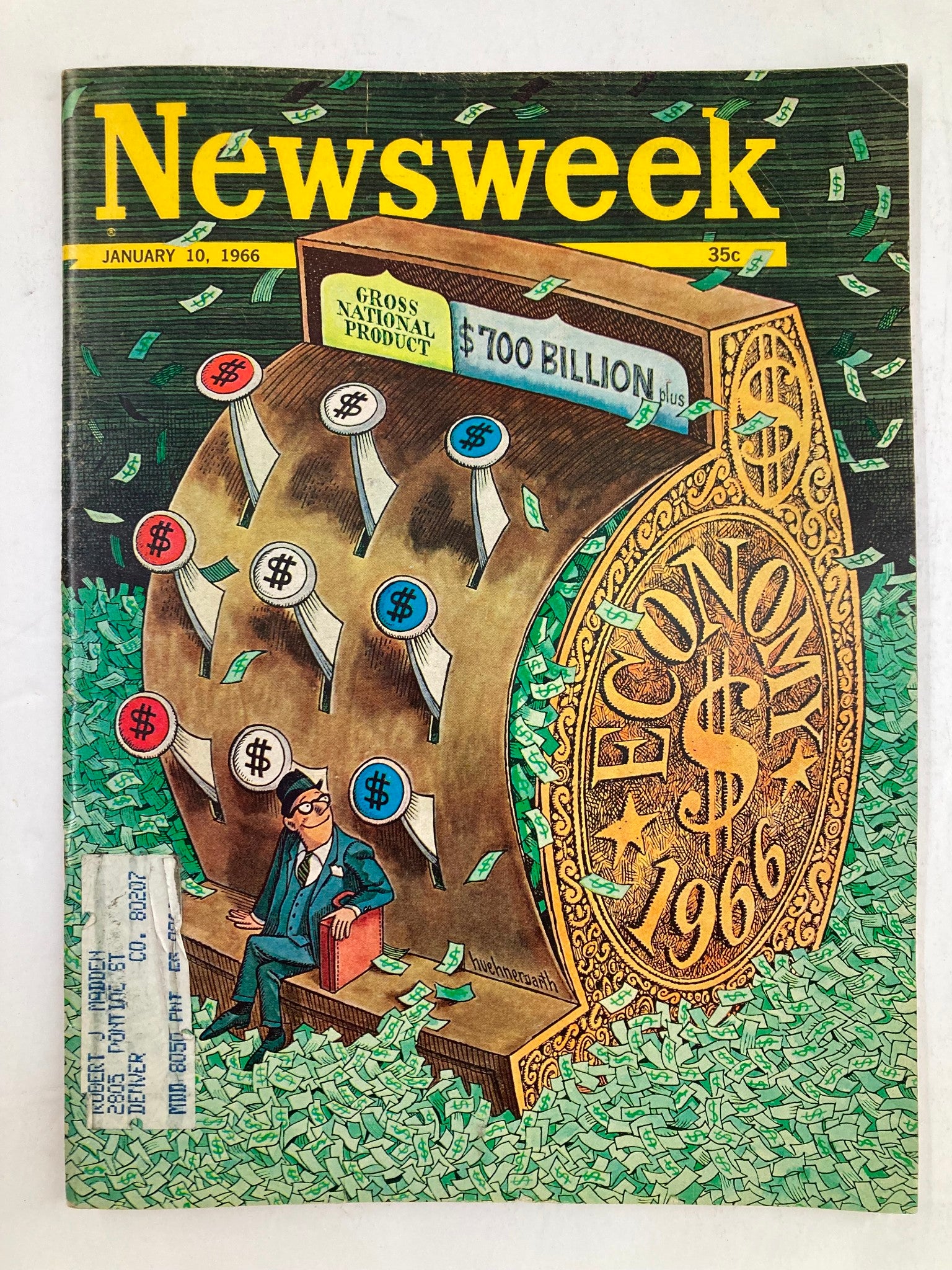 VTG Newsweek Magazine January 10 1966 Gross National Product Economy of 1966