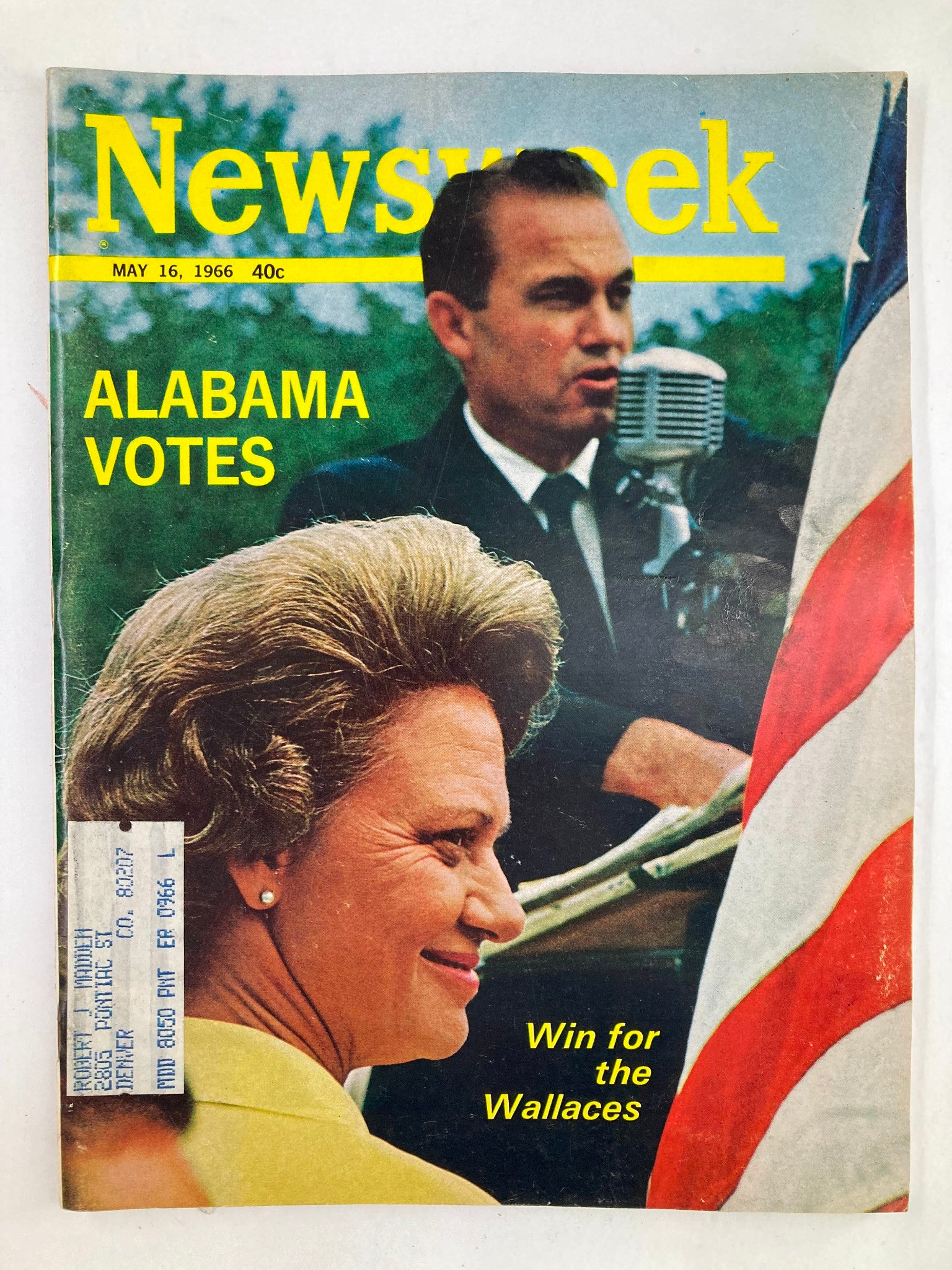 VTG Newsweek Magazine May 16 1966 Alabama Votes Win for the Wallaces