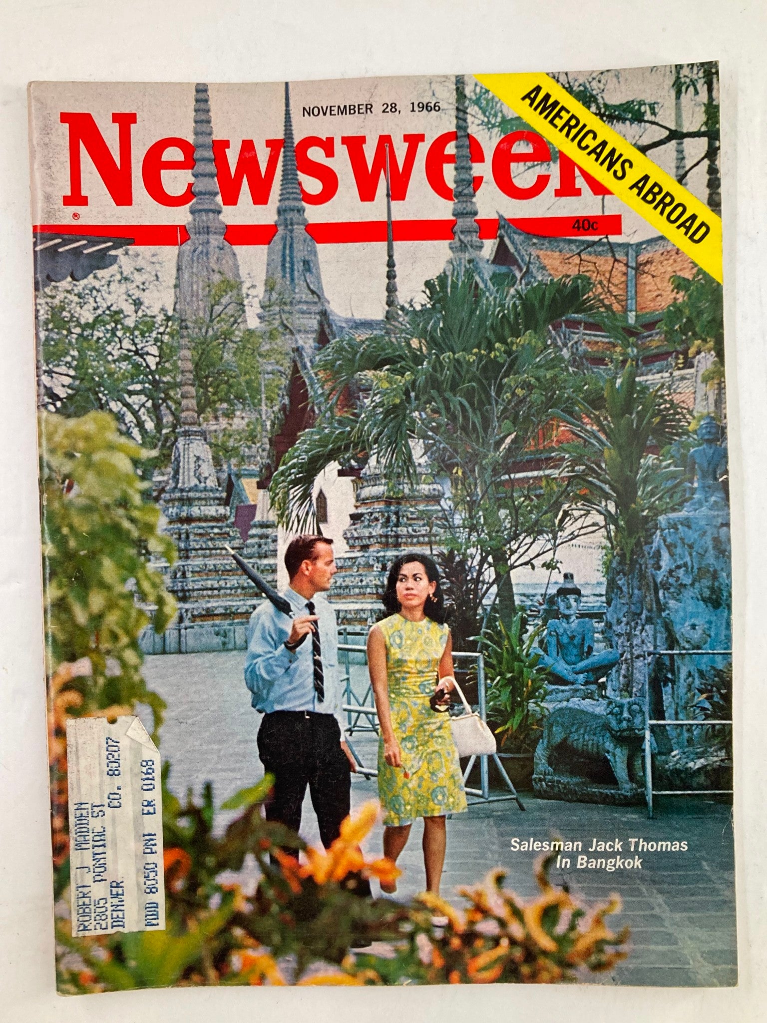 VTG Newsweek Magazine November 28 1966 Salesman Jack Thomas in Bangkok