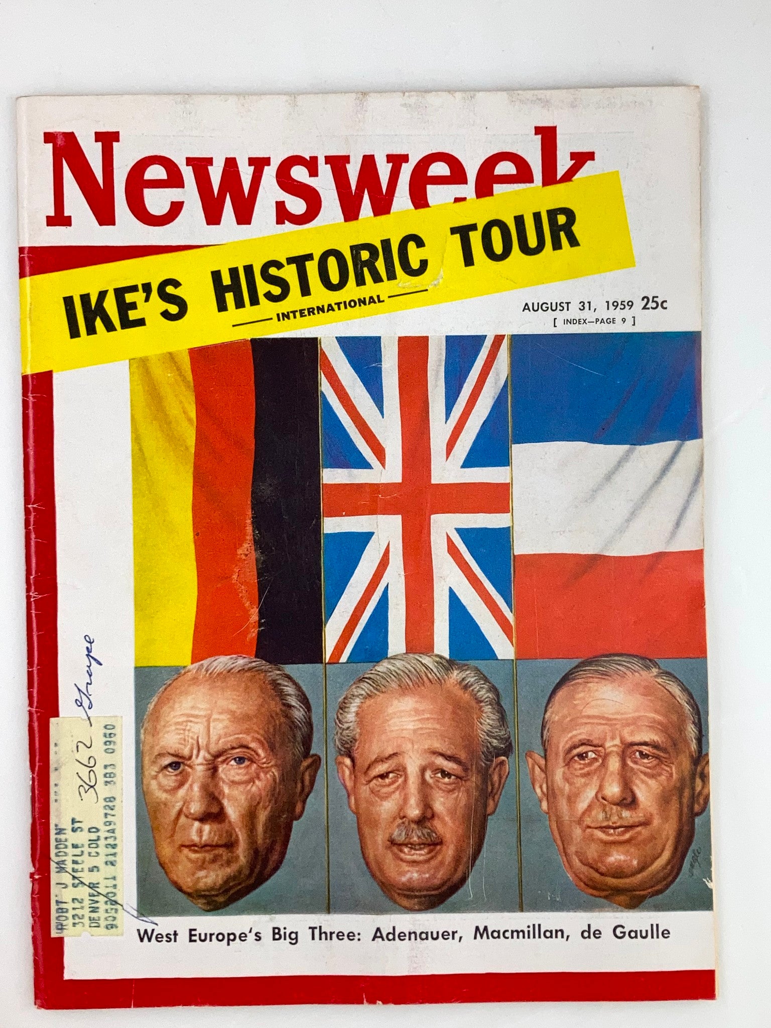 VTG Newsweek Magazine August 31 1959 Ike Eisenhower's Historic Tour