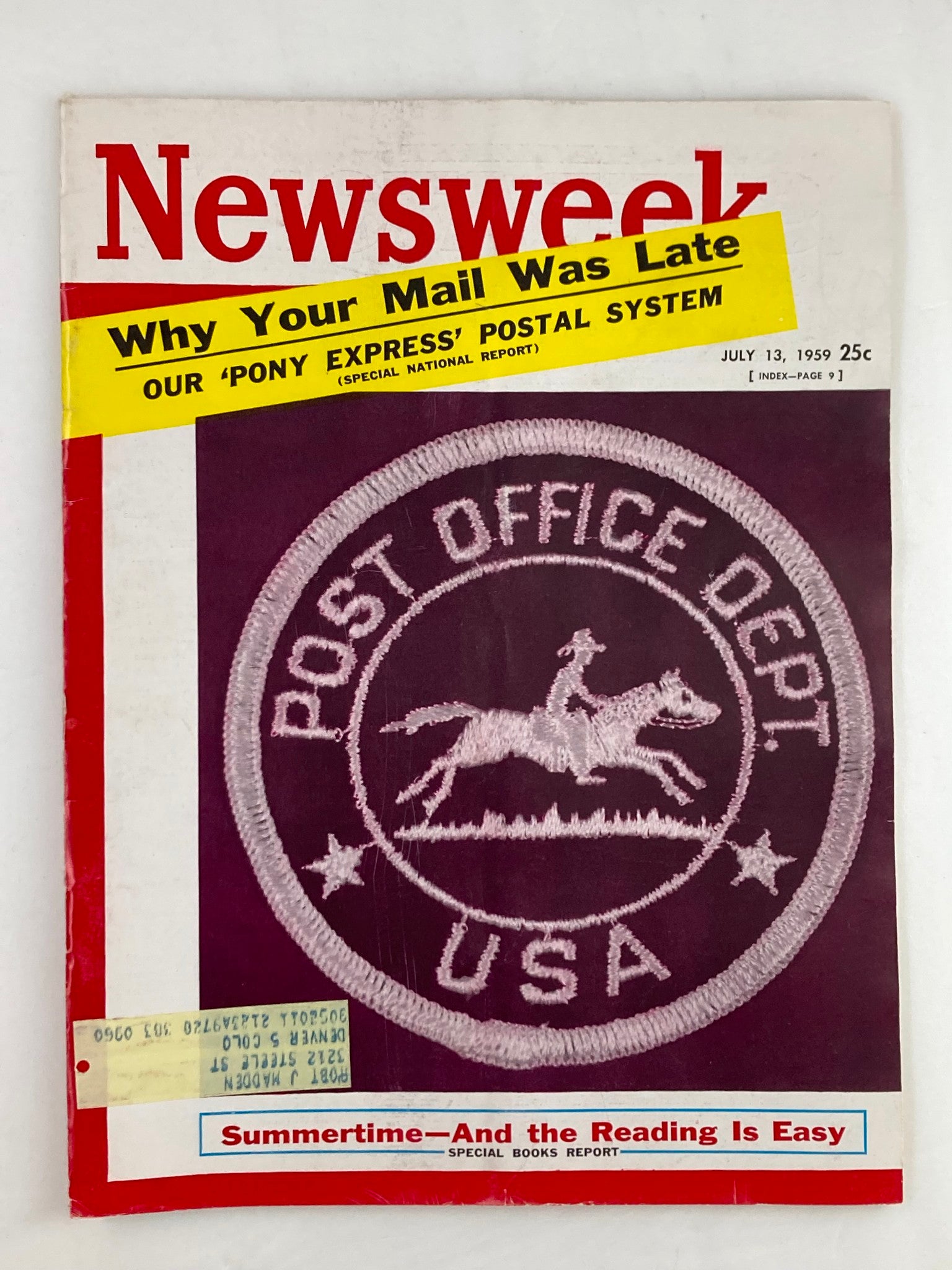 VTG Newsweek Magazine July 13 1959 Post Office Dept. Why Your Mail Was Late