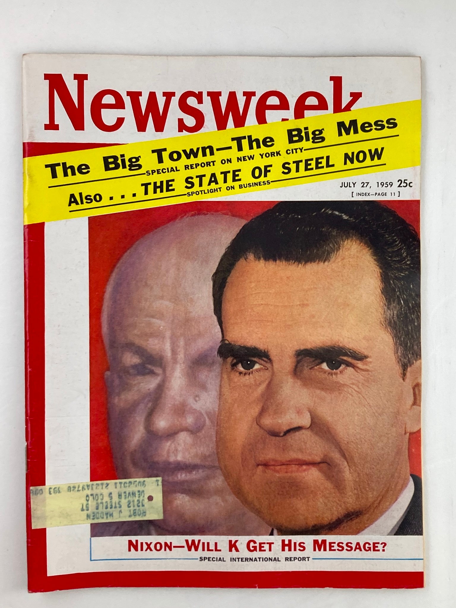 VTG Newsweek Magazine July 27 1959 Richard Nixon Will K Get His Message?