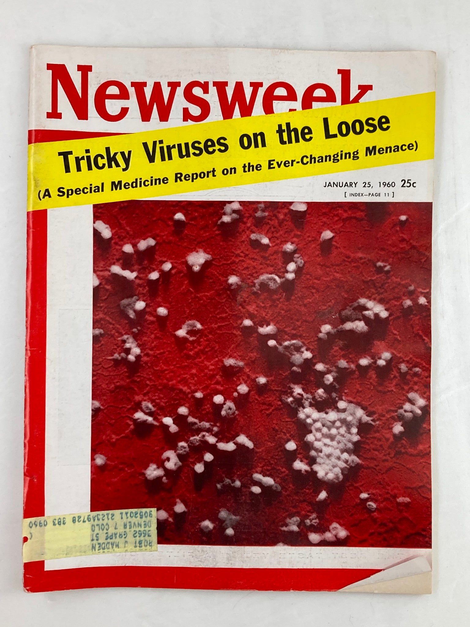 VTG Newsweek Magazine January 25 1960 Tricky Viruses on the Loose