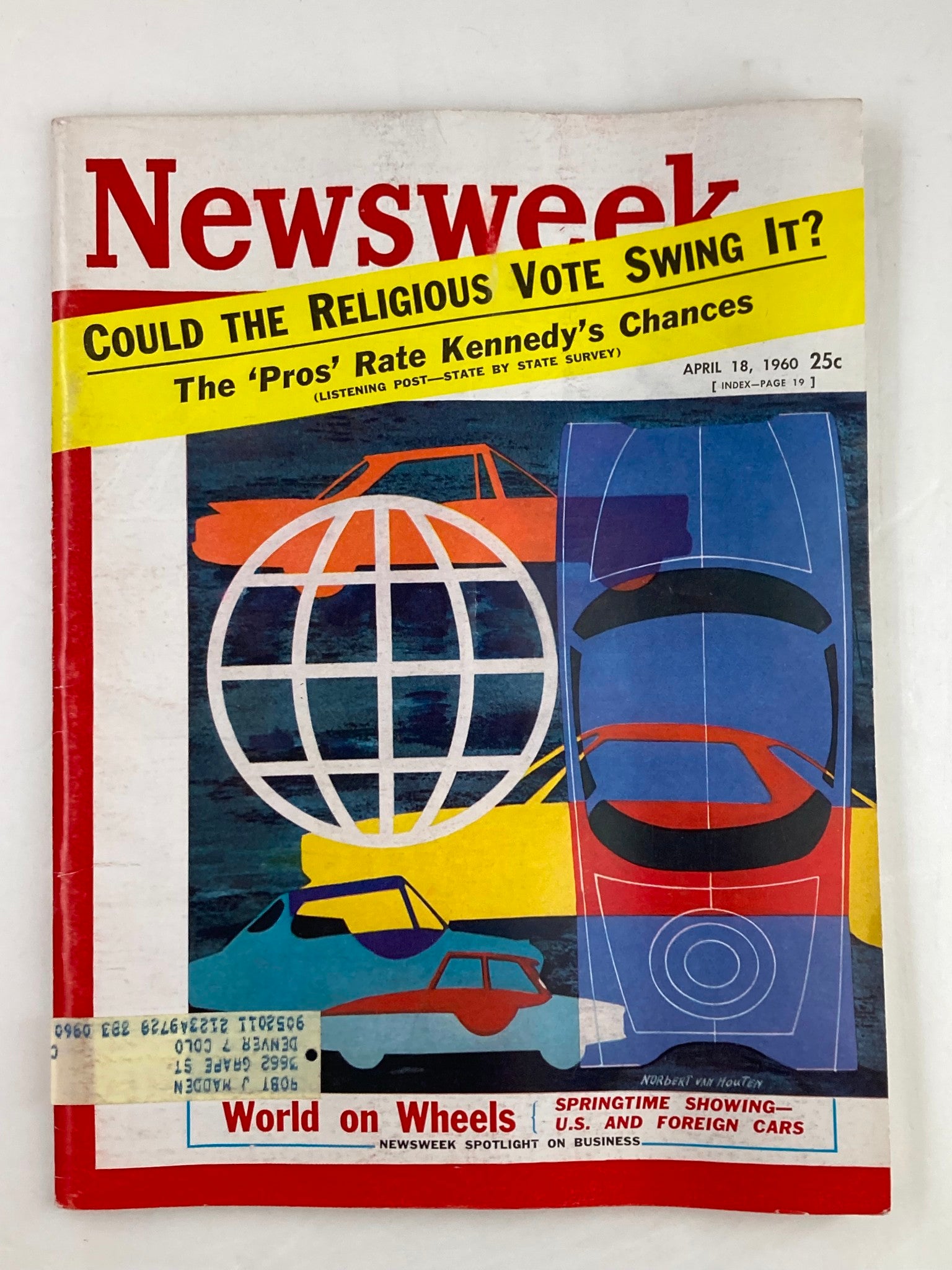 VTG Newsweek Magazine April 18 1960 The 'Pros' Rate John F. Kennedy Chances